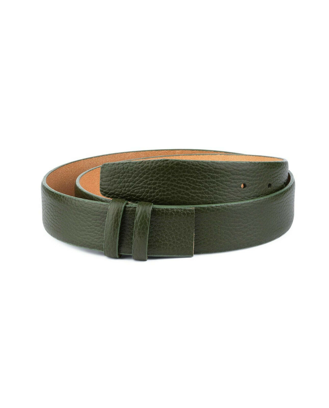 Men's Genuine Green Leather Belt Strap - 35mm Width Dunhill Replacement Strap Without Buckle - Perfect for Business Attire & Formal Occasions