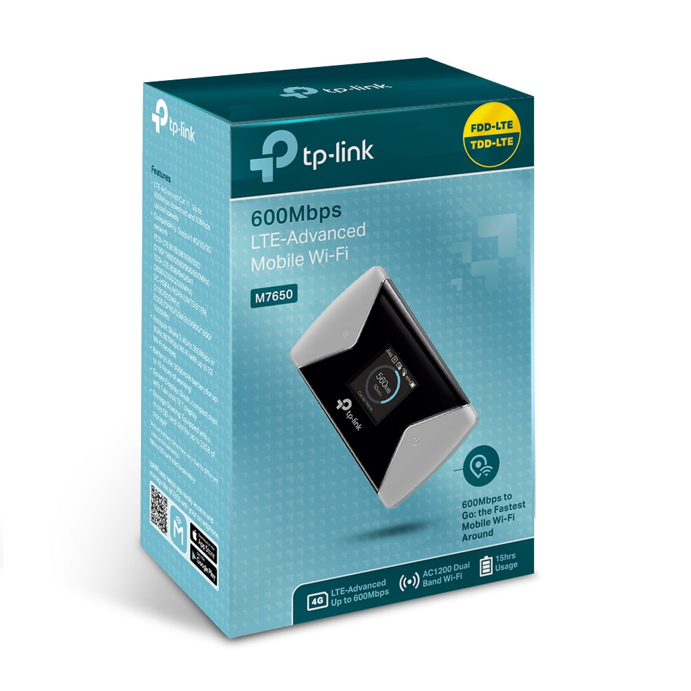 M7650 600Mbps 4G LTE Advanced Mobile WiFi Hotspot - Portable High-Speed Wireless Router for Travel, Remote Work & Outdoor Activities