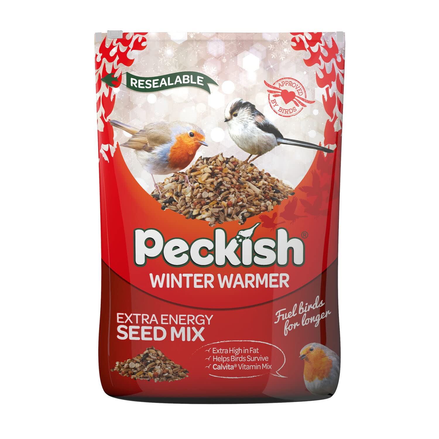 Peckish Winter Warmer Wild Bird Seed Mix - 12.75kg (28.1 lbs) High Energy Bird Food for Winter Feeding | Attracts Cardinals, Blue Jays & Woodpeckers | Perfect for Backyard Bird Feeders & Wildlife Gardens