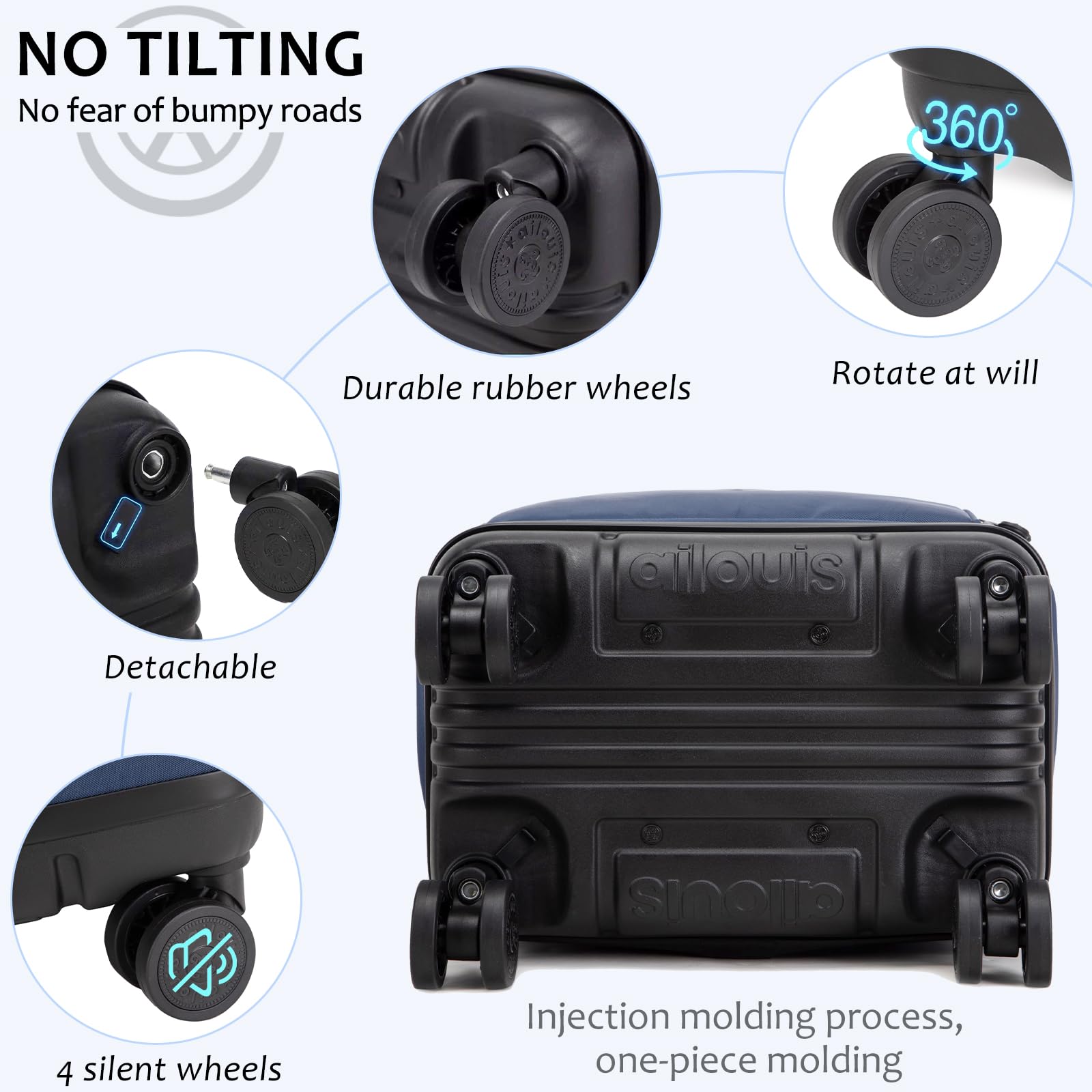 18 Inch Rolling Backpack with Detachable Wheels - Wheeled Laptop Backpack for Travel, School & Work - Carry On Luggage for Men & Women - Perfect for Airplane, Commuting & Business Trips