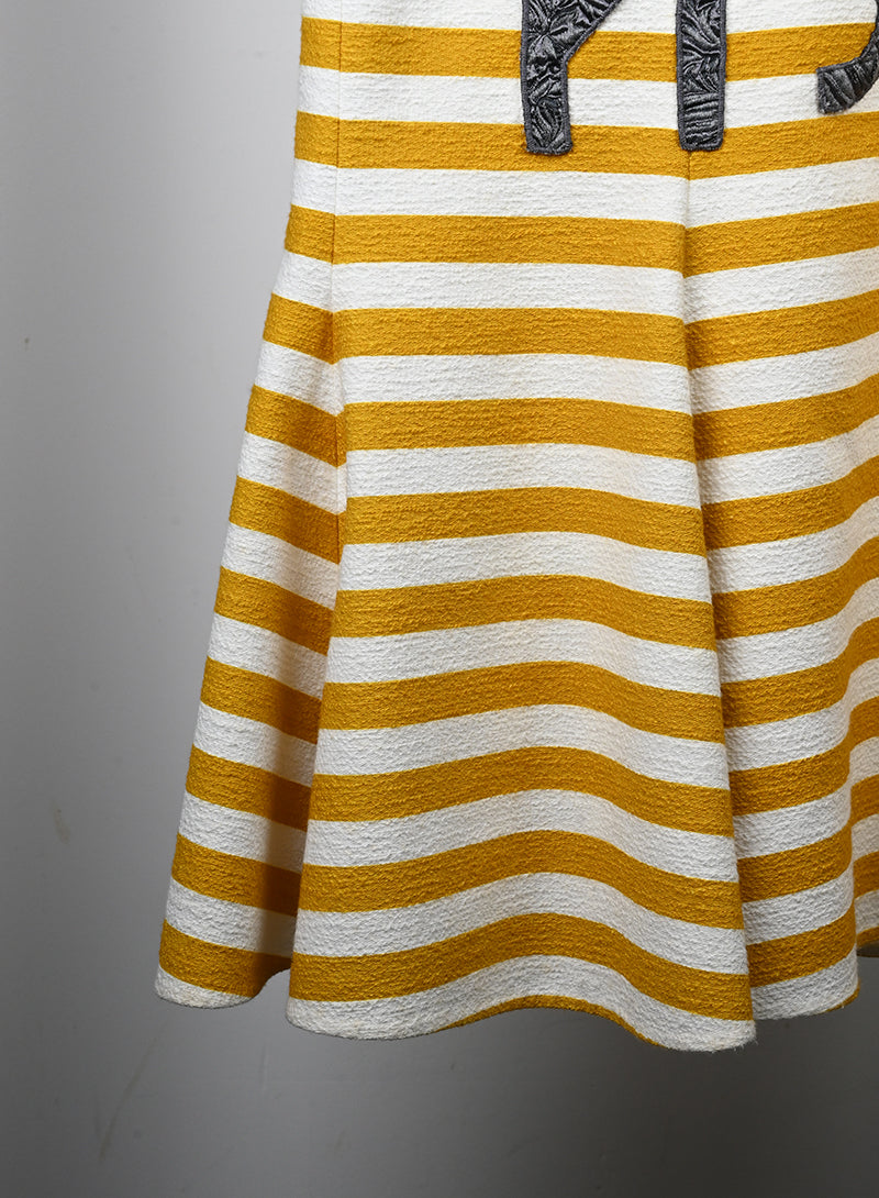 Dolce & Gabbana Women's Midi Dress with Stripes - Size 44 | Elegant Party Wear & Summer Fashion for Women