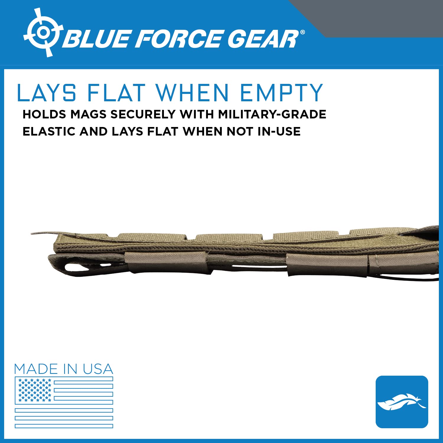Blue Force Gear MOLLE Single Stack Magazine Pouch - Stackable Airsoft Magazines Holder (3 x 6 Inches) - Tactical Gear for Airsoft, Hunting & Outdoor Adventures