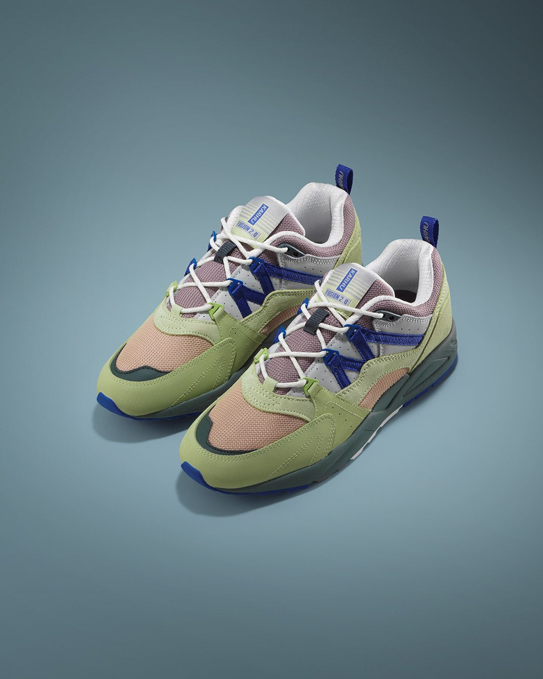 FUSION 2.0 Running Shoes - Shadow Lime & Amparo Blue | Lightweight Athletic Sneakers for Men & Women | Perfect for Jogging, Gym Workouts & Daily Wear