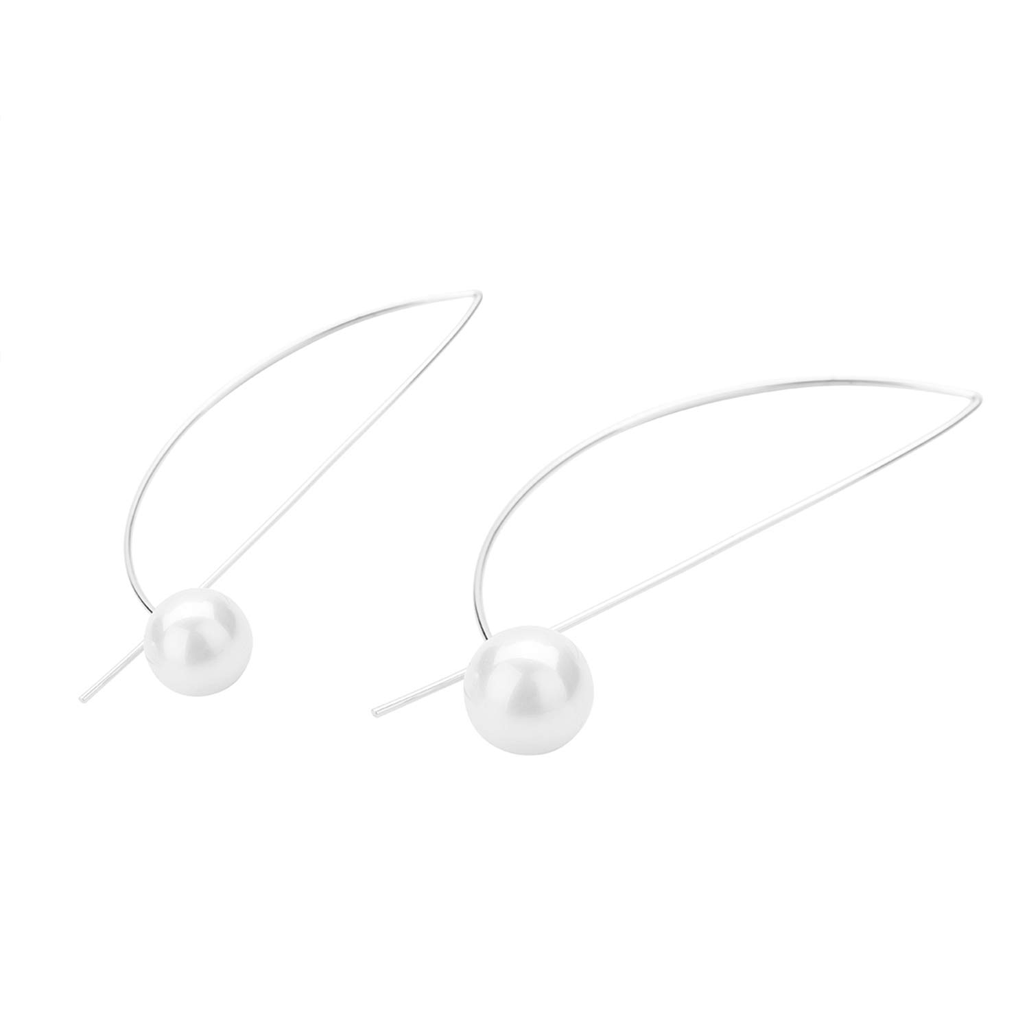 Elegant Semicircle Pearl Drop Earrings for Women - Gold & Silver Fashion Jewelry - Perfect for Weddings, Parties & Everyday Wear