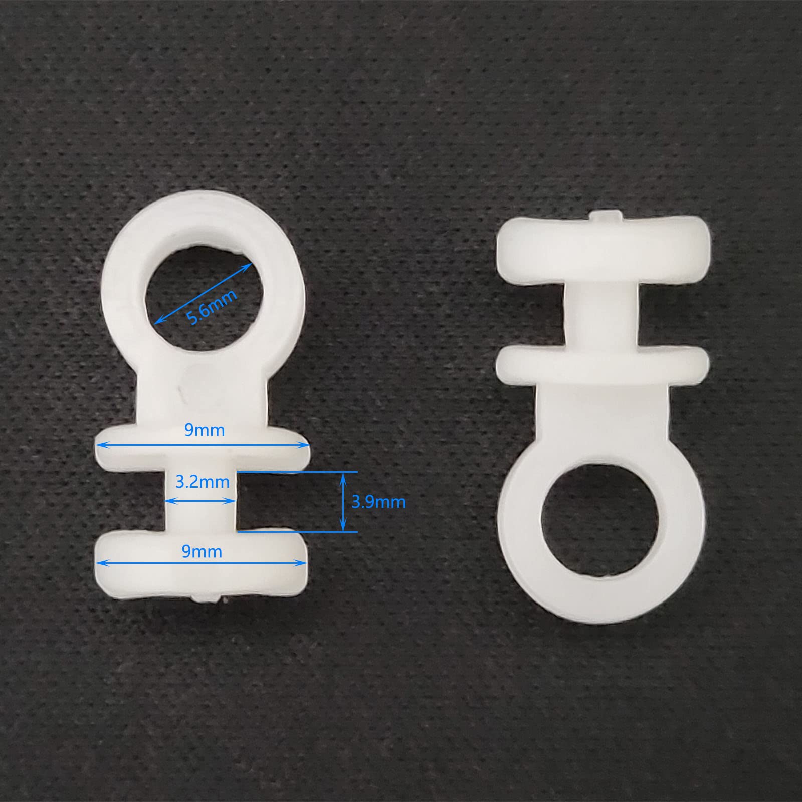 50 Pcs White Plastic Curtain Track Gliders - 9mm Wide Rail Runner Wheels with Hooks for Auto, SUV, MPV Car Windows | Perfect for Home, Office & Vehicle Curtain Installation