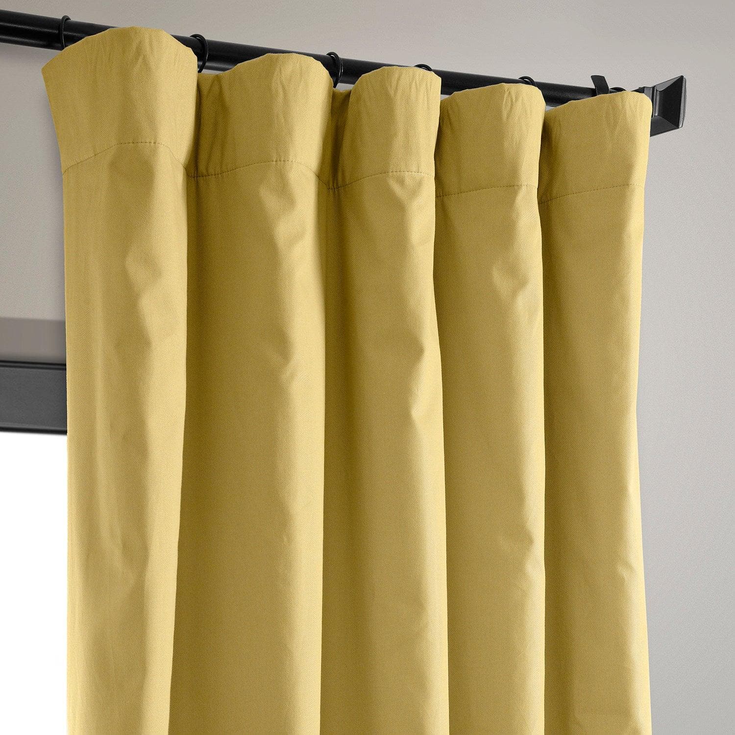 Light Ochre Solid Cotton Blackout Curtains for Bedroom & Hotel - Thermal Insulated Noise Reducing Window Drapes for Better Sleep