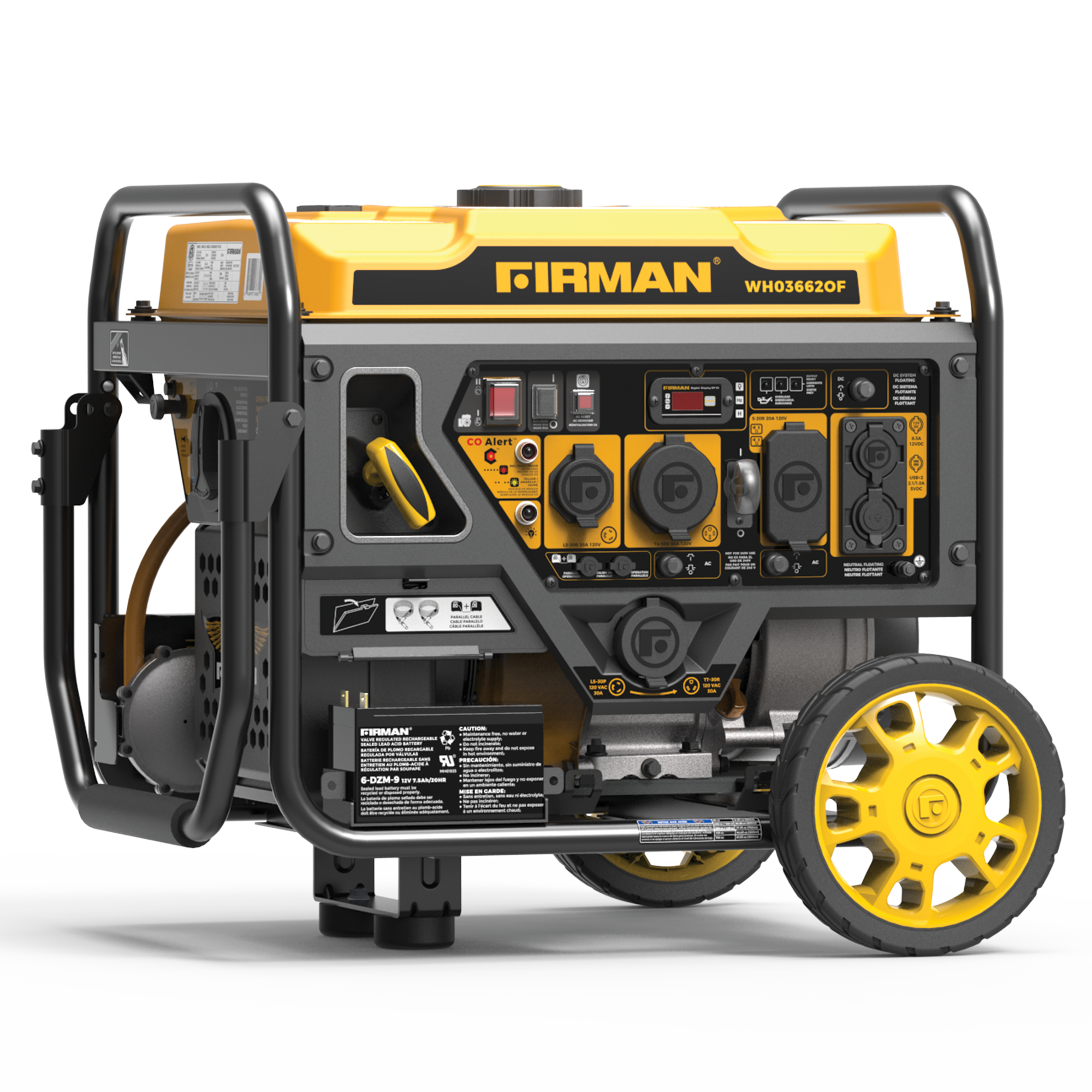 Dual Fuel Open Frame Inverter Generator 4500W with Electric Start & CO Alert - Perfect for Camping, RV Trips, and Emergency Power Backup