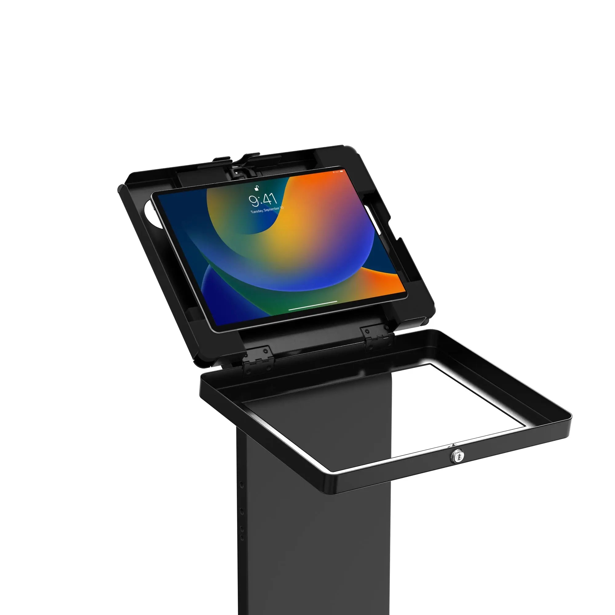 Premium Graphic Sign Floor Stand with Security Enclosure - Durable Advertising Display for Retail Stores, Events & Trade Shows - Perfect for Promotions, Wayfinding & Brand Awareness