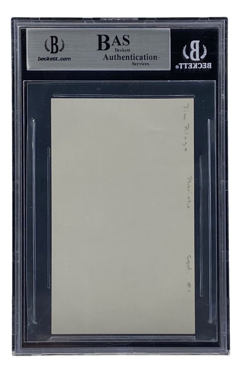 Jim Ringo Green Bay Packers Autographed Slabbed Index Card - Authentic NFL Memorabilia for Collectors & Fans - Perfect for Display in Home, Office, or Man Cave