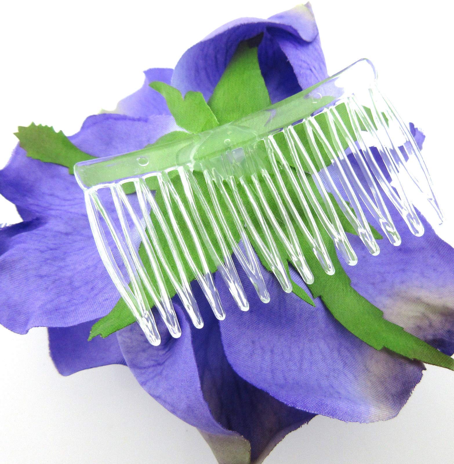 5 Inch Purple Violet Rose Silk Flower Hair Comb - Elegant Bridal Hair Accessory for Weddings, Prom & Special Occasions