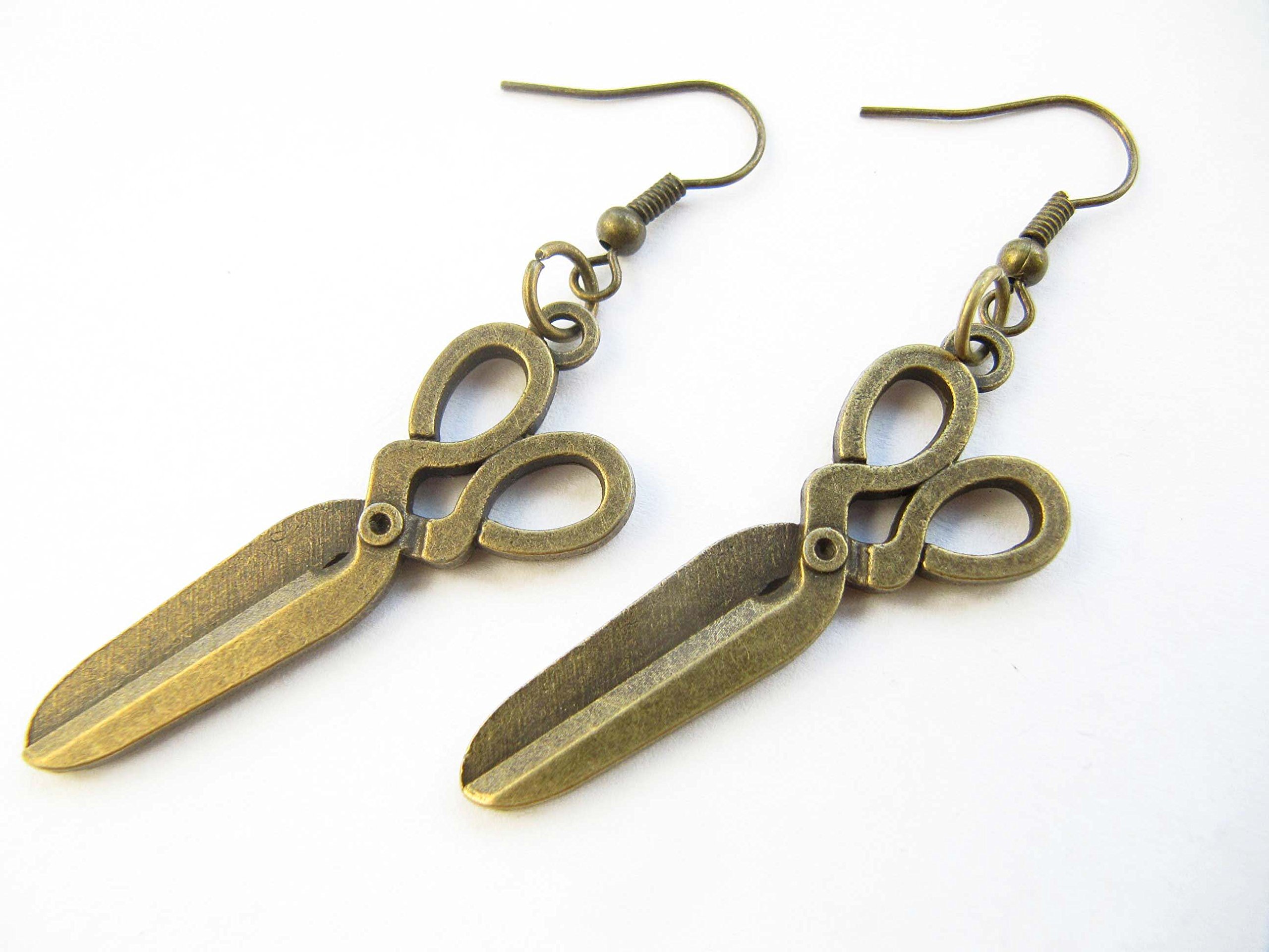 Steampunk Scissors Earrings - Victorian Steam Punk Jewelry for Women | Funky Gothic Hairdresser Tailor Rockabilly Accessories | Perfect for Cosplay, Costume Parties & Alternative Fashion