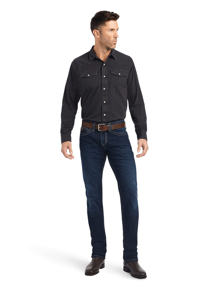 Ariat Men's Modern Ricardo Slim Fit Jeans - Memphis Wash, M8 Size | Comfortable & Stylish for Work, Casual Wear & Outdoor Activities