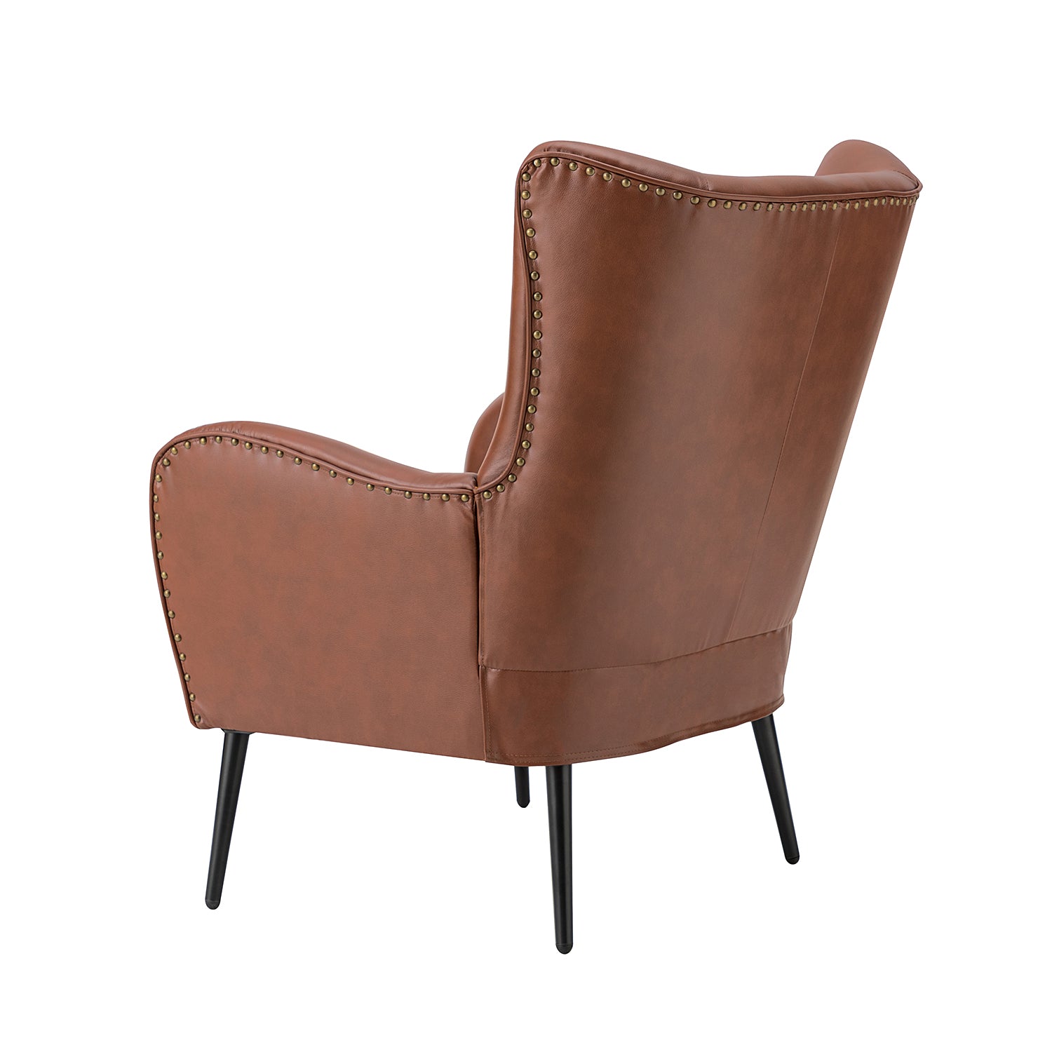 Stylish Shepherd Wingback Vegan Leather Armchair - Modern PU Leather Accent Chair for Living Room, Bedroom & Office - Comfortable Mid-Century Design with Optional Types