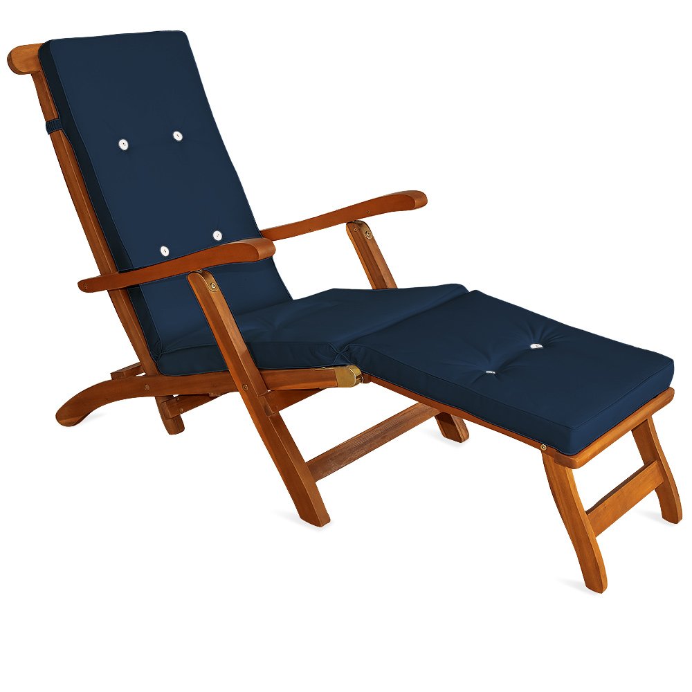 Deuba® Waterproof Sun Lounger Cushions for Steamer Recliner - Non-Slip with Fixing Ties | 68