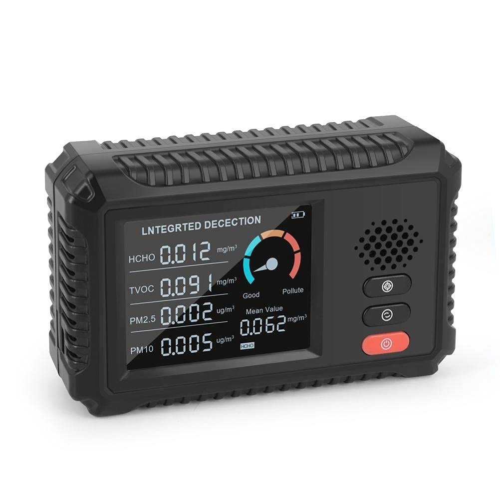 Bticx Indoor Air Quality Monitor - Smart Digital LCD Meter for TVOC, HCHO, CO2, PM2.5 - Portable Air Quality Tester for Home, Office, Car & Baby Room | Perfect for Living Spaces, Nurseries & Work Environments