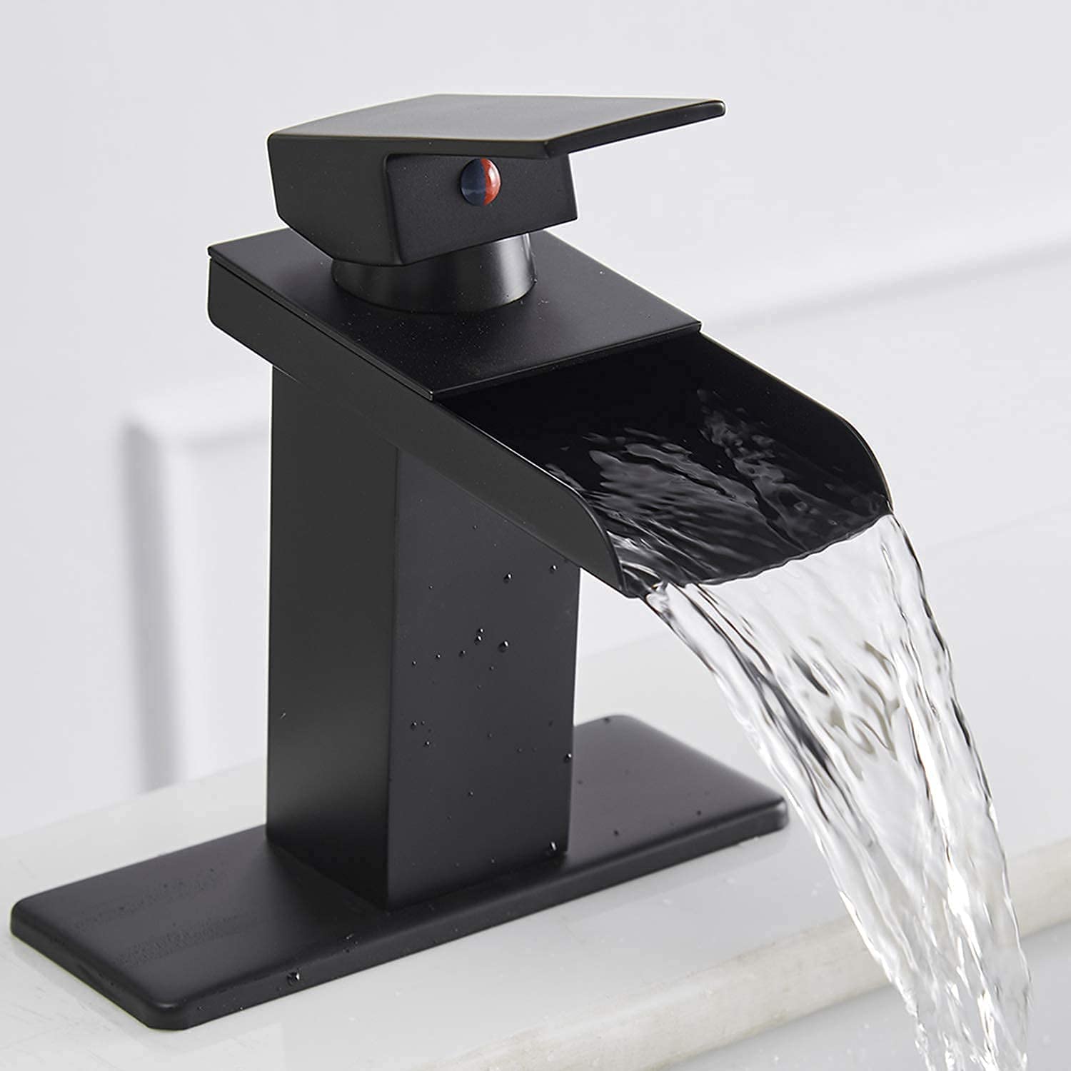 Matte Black Waterfall Bathroom Faucet with Pop Up Drain - 12 Inch Rainfall Shower Head & Handheld Spray Mixer - Wall Mounted Shower System for Modern Bathrooms (Ideal for Spa-Like Showers and Luxurious Bathroom Upgrades)