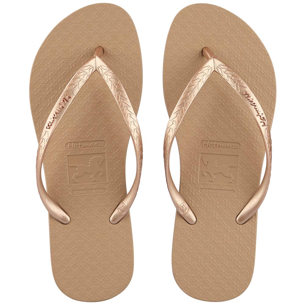 Hotmarzz Women's Slim Flip Flops - Fashionable Beach Slippers & Flat Sandals for Summer, Pool, Vacation and Casual Wear