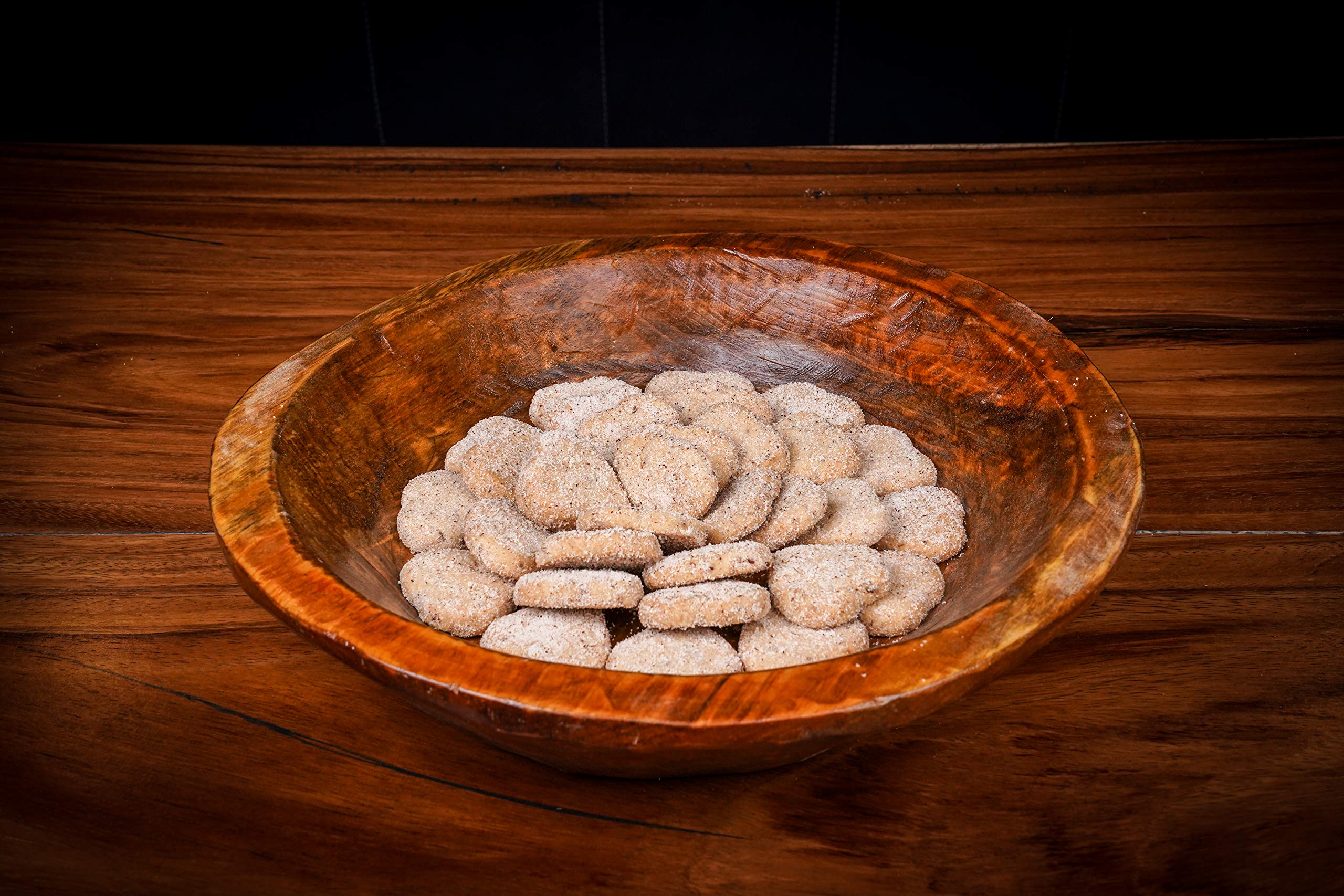 Food Safe Wooden Dough Bowl - Natural Wood Mixing Bowl for Bread, Pizza & Pastry Dough - Perfect for Baking, Cooking & Serving - Batea Round Bowl for Artisan Bread Making & Kitchen Decor