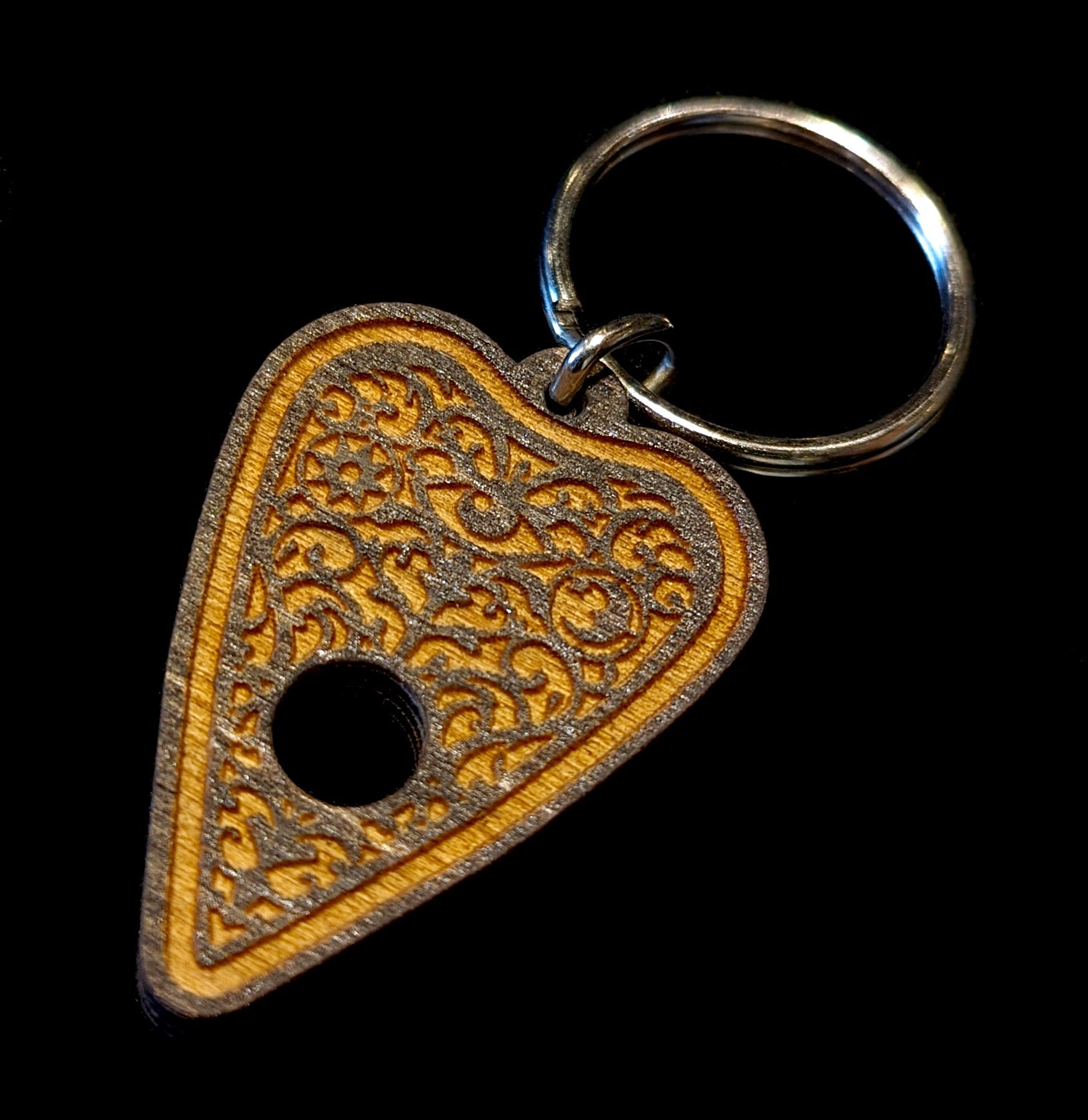 Ouija Board Planchette Keychain - Gothic Spirit Board Accessory for Divination & Halloween Decor - Perfect for Parties, Cosplay & Spiritual Practices