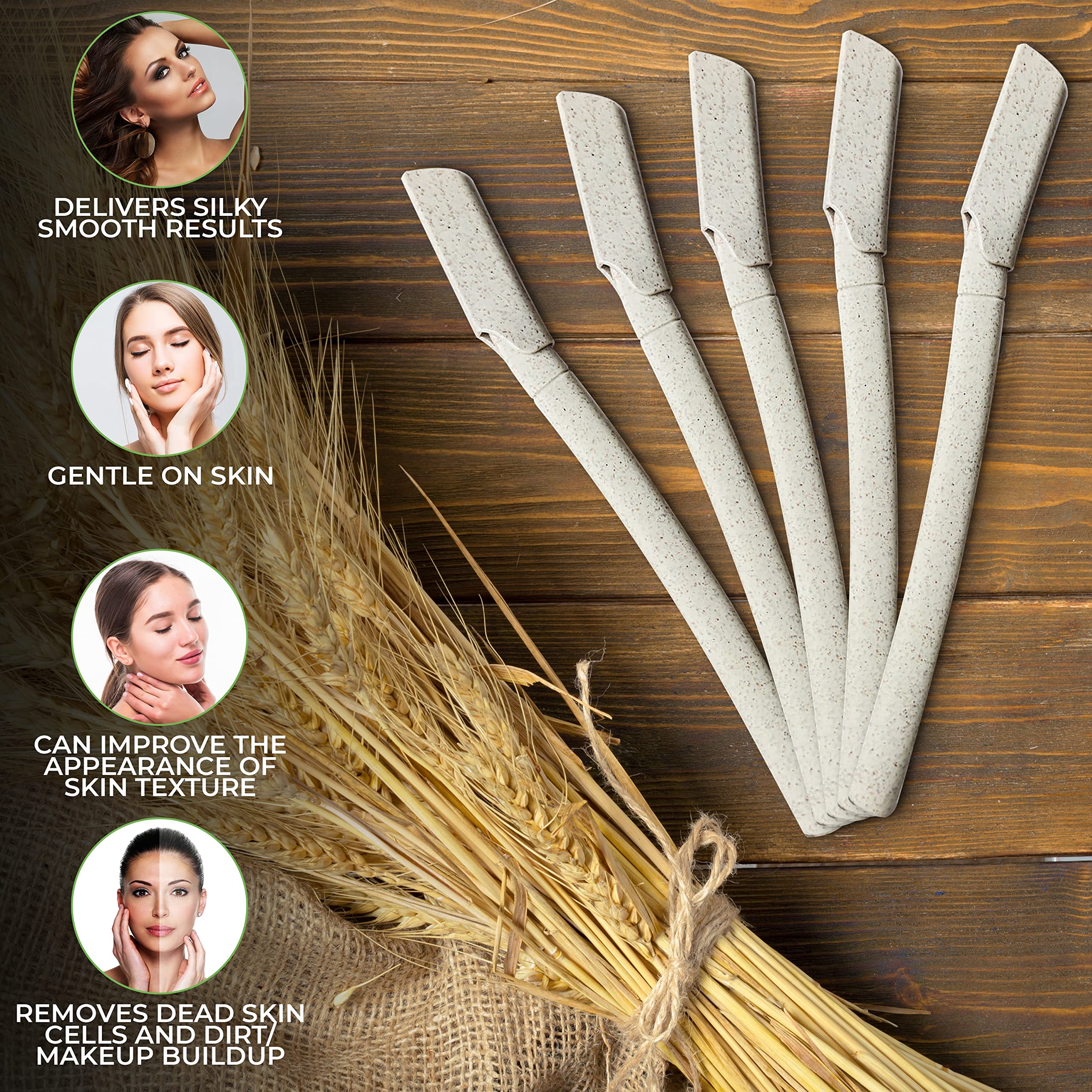 IZthetics Professional Dermaplaning Blades for Face - 5 Pack Facial Razors for Women & Men - Painless Peach Fuzz Remover & Eyebrow Shaper - Safe & Easy to Use - Perfect for At-Home Skincare & Makeup Prep