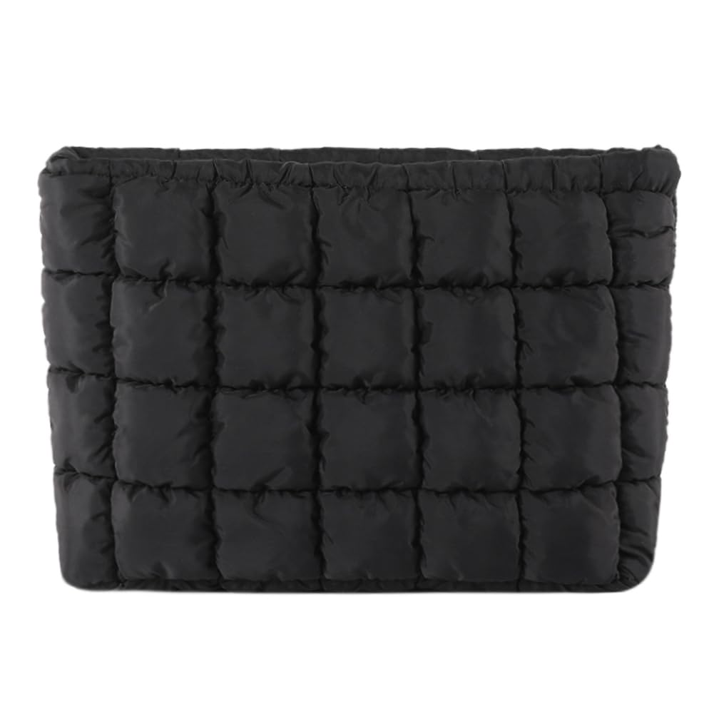Puffy Quilted Makeup Bag - Cute Puffer Cosmetic Organizer for Women | Travel Toiletry Pouch & Storage Clutch | Perfect for Daily Essentials, Gym, Vacation & Gift Giving
