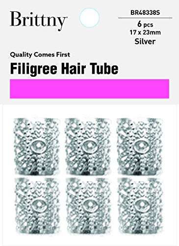 Brittny Hair Accessories - Elegant Filigree Tube Eye Hair Clips (17mm, Pack of 1) for Women & Girls - Perfect for Weddings, Parties & Daily Styling