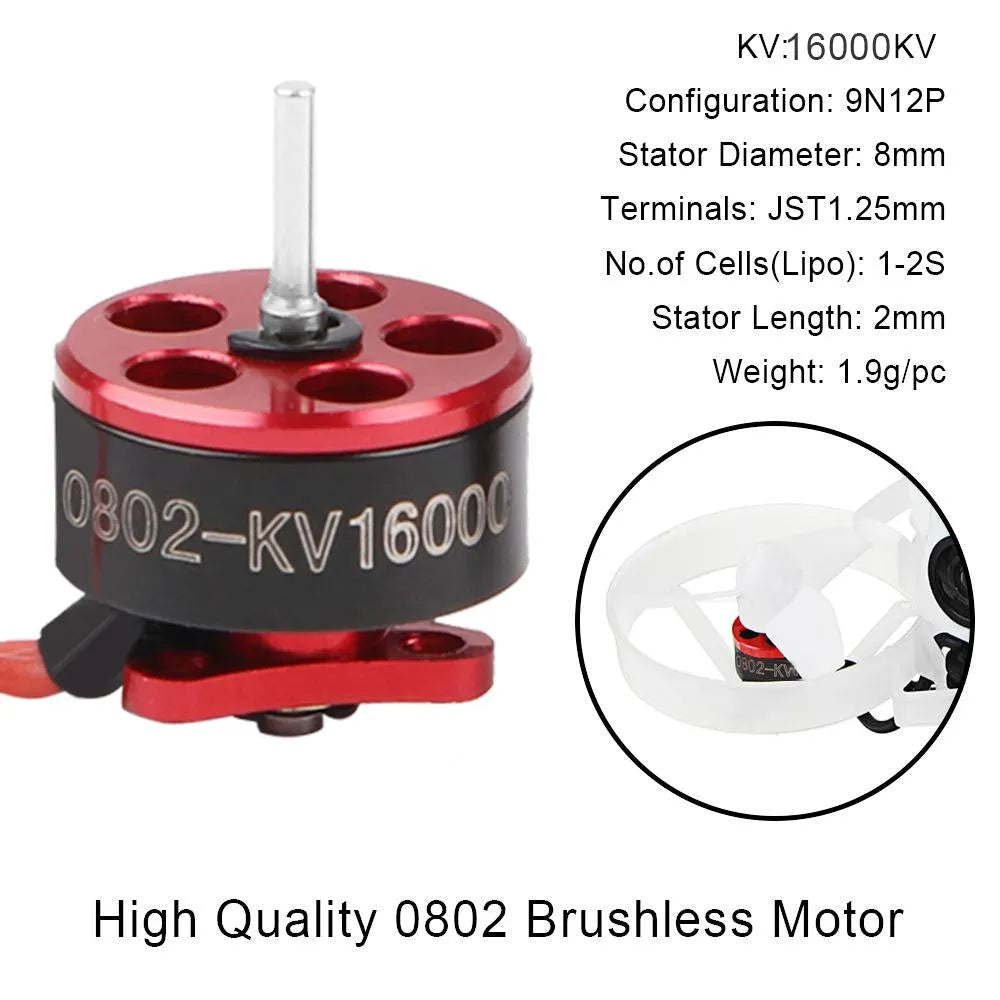 4pcs Happymodel SE0802 1-2S Brushless Motors - 16000KV/19000KV/22000KV/25000KV Options for Micro Drones - Perfect for FPV Racing, Tiny Whoop Builds and DIY Drone Projects