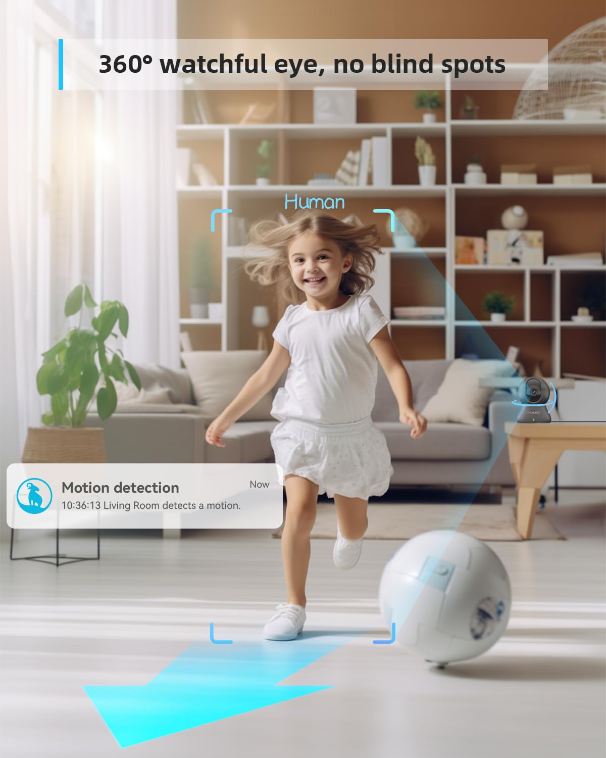Blurams 2K Pet Camera with Night Vision & Motion Tracking - 360° Indoor Security Camera for Dogs, 2-Way Audio, Cloud/SD Storage, Alexa Compatible - Perfect for Home Monitoring & Pet Care