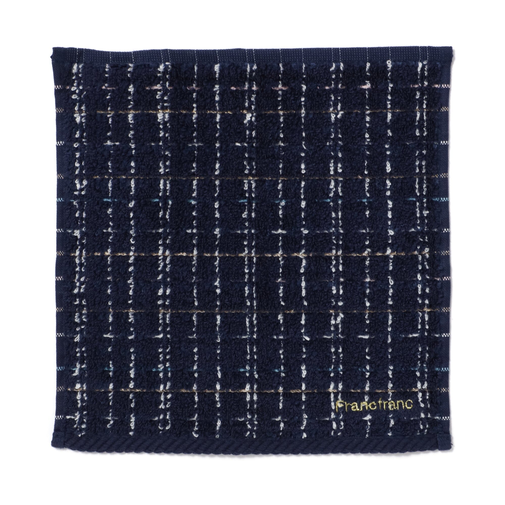 Antibacterial & Odor-Resistant Tweed Pattern Handkerchief Towel - Navy Blue | Soft & Absorbent for Travel, Gym & Everyday Use