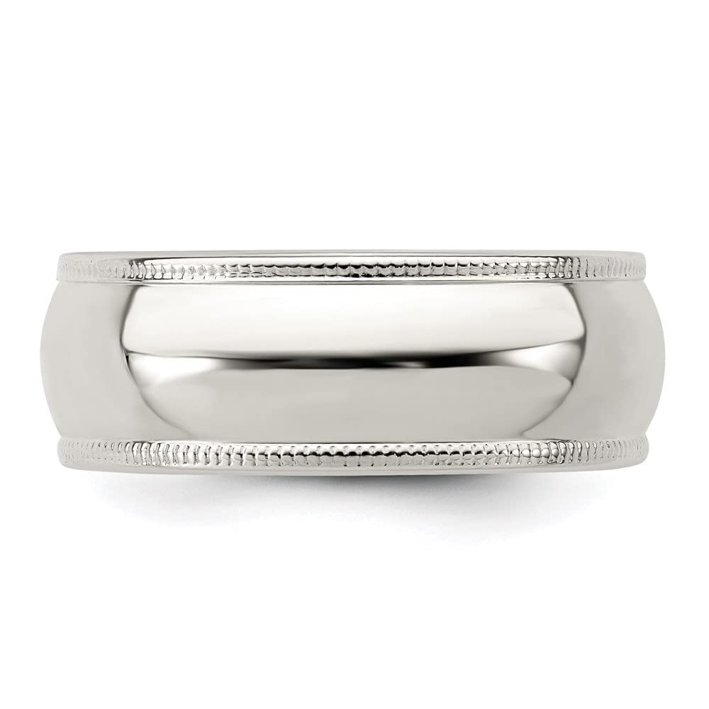 925 Sterling Silver 7mm Half Round Milgrain Wedding Band Ring for Women & Men - Elegant Promise Rings, Anniversary Bands & Bridal Jewelry - Perfect for Engagements, Weddings & Special Occasions