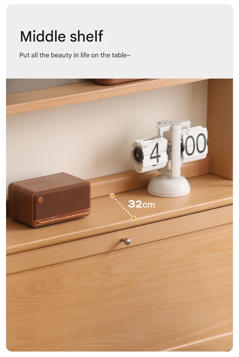 Beech Solid Wood Ultra Thin Flip Shoe Cabinet - Space Saving Shoe Storage for Entryway, Closet & Small Apartments