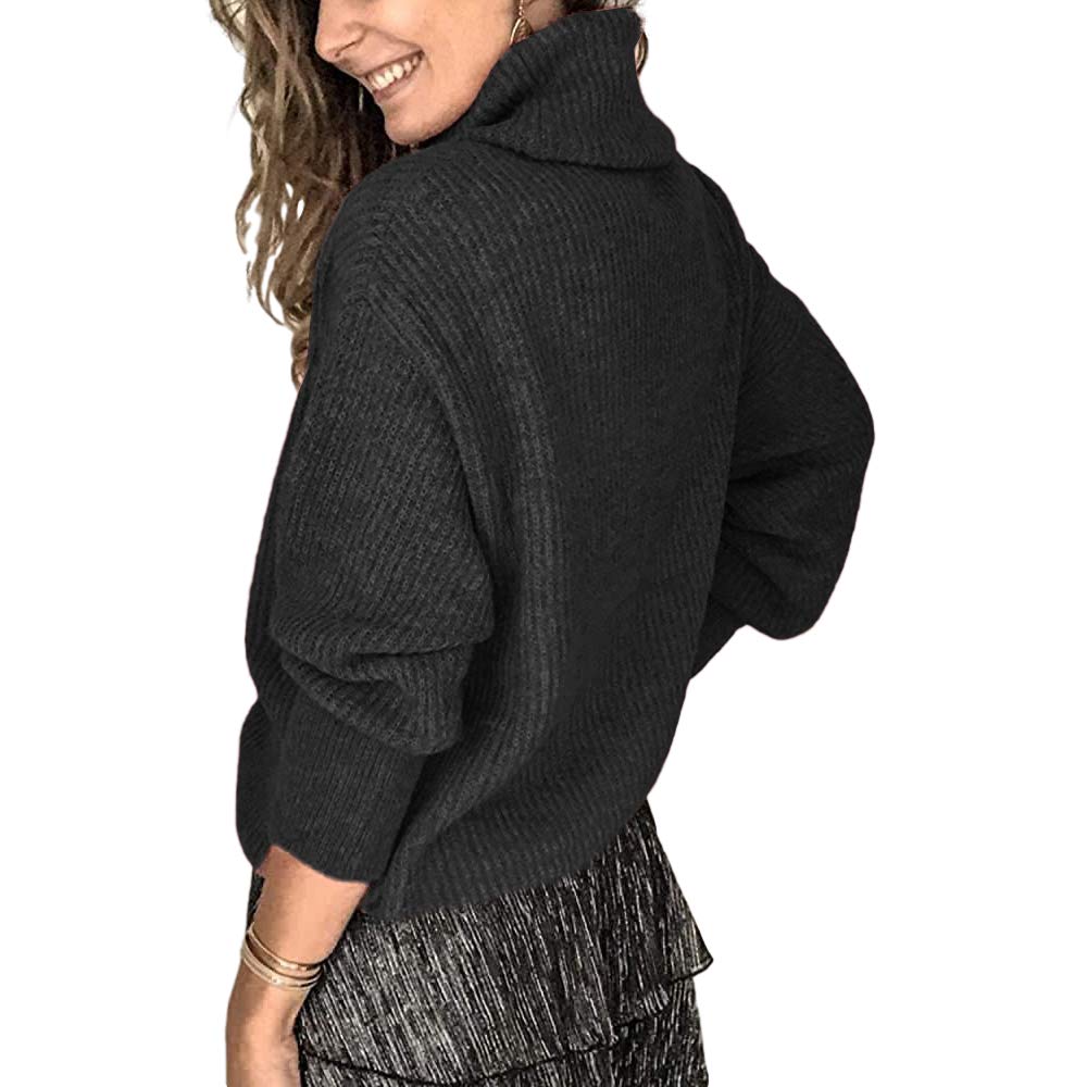 Women's Oversized Turtleneck Sweater - Chunky Knit Pullover with Cowl Neck & Long Sleeves | Winter Warm Loose Fit Slouchy Sweater | Perfect for Casual Outfits, Office Wear & Cozy Home Lounging