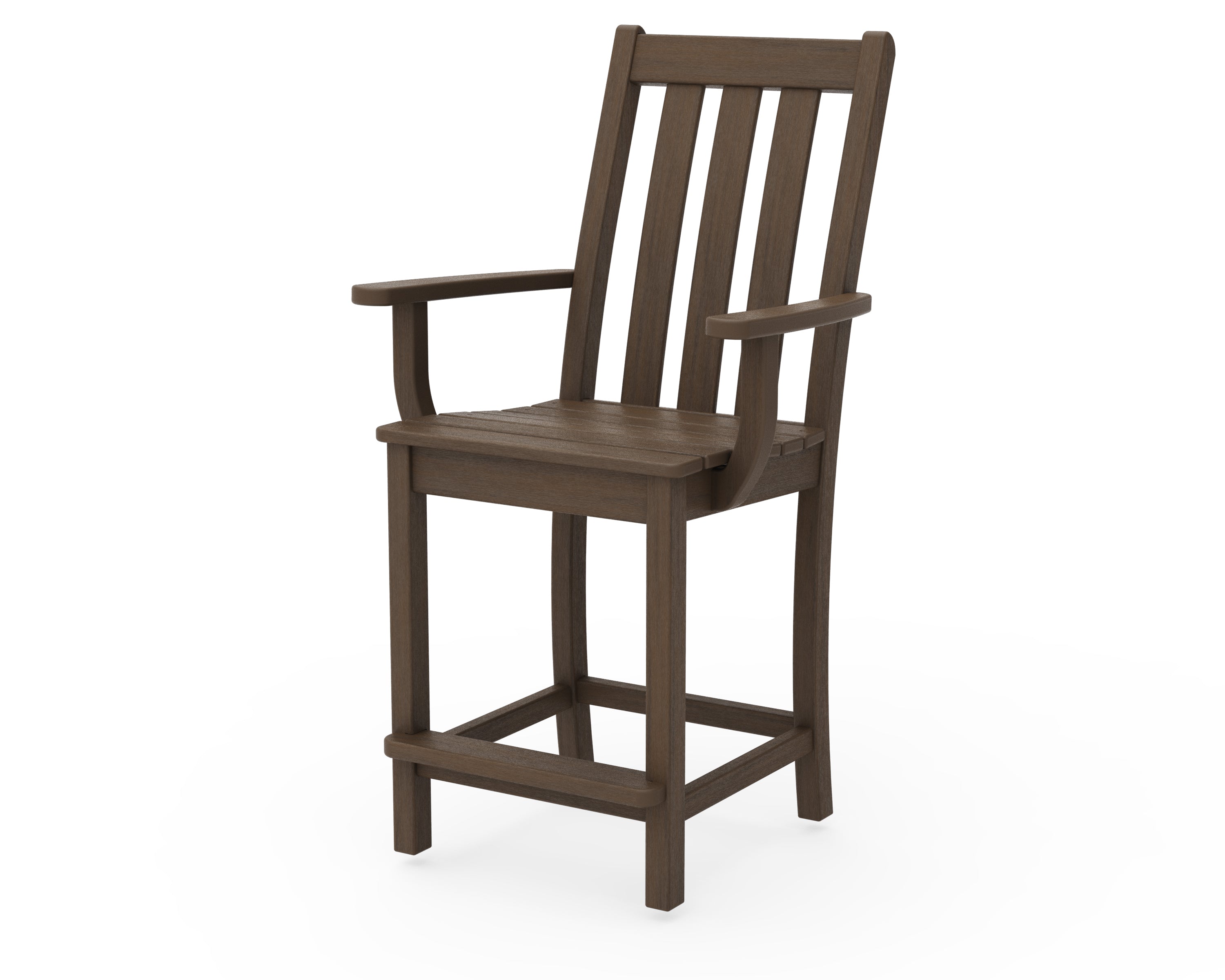 POLYWOOD Vineyard Counter Height Arm Chair - Durable Outdoor Dining Chair for Patio, Bar, and Kitchen - Weather-Resistant & Comfortable Seating for Restaurants and Home Use