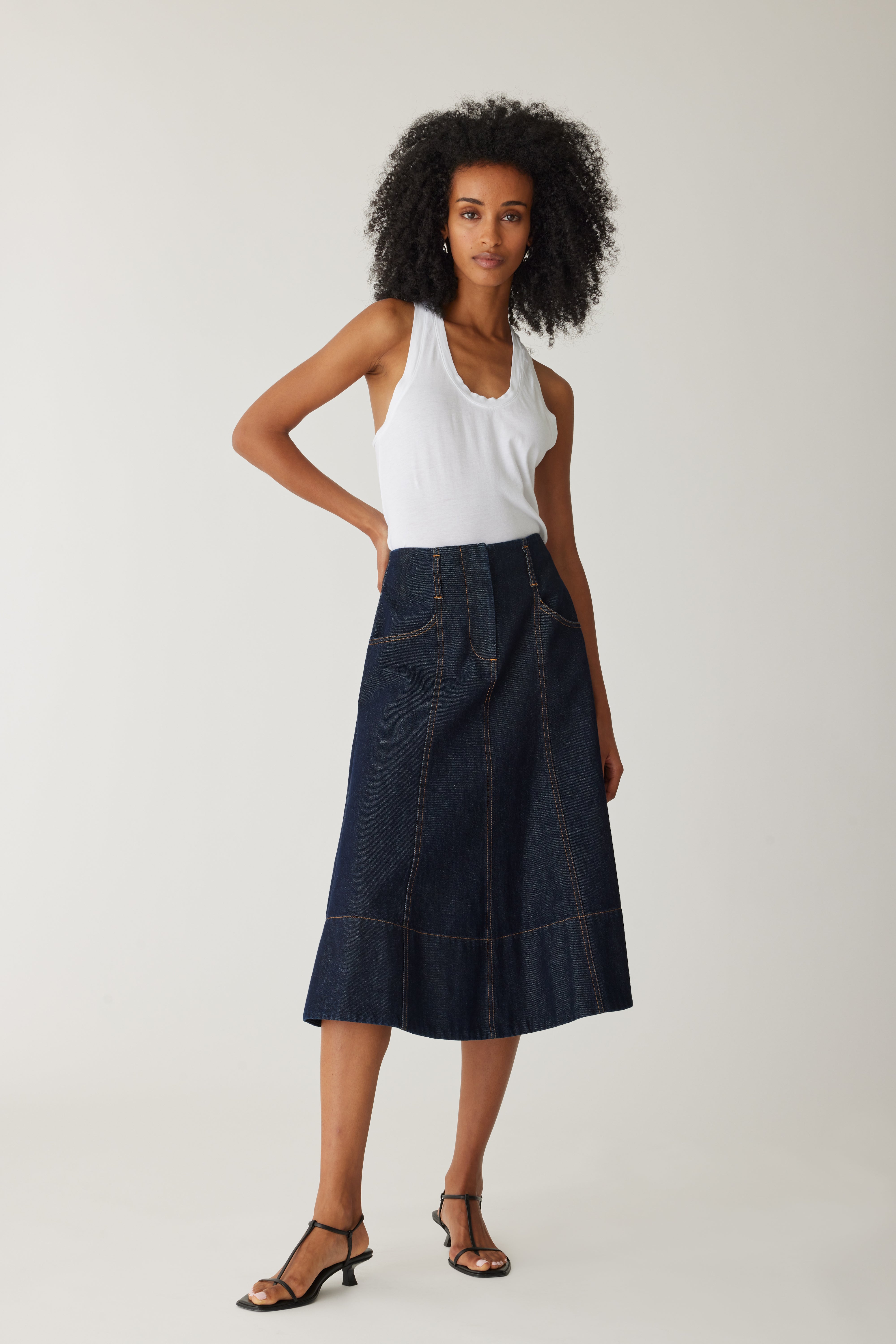Gabrielle Women's Denim Skirt - High Waist A-Line Jean Skirt for Casual Outfits & Summer Fashion | Perfect for Street Style, Date Nights & Weekend Brunch