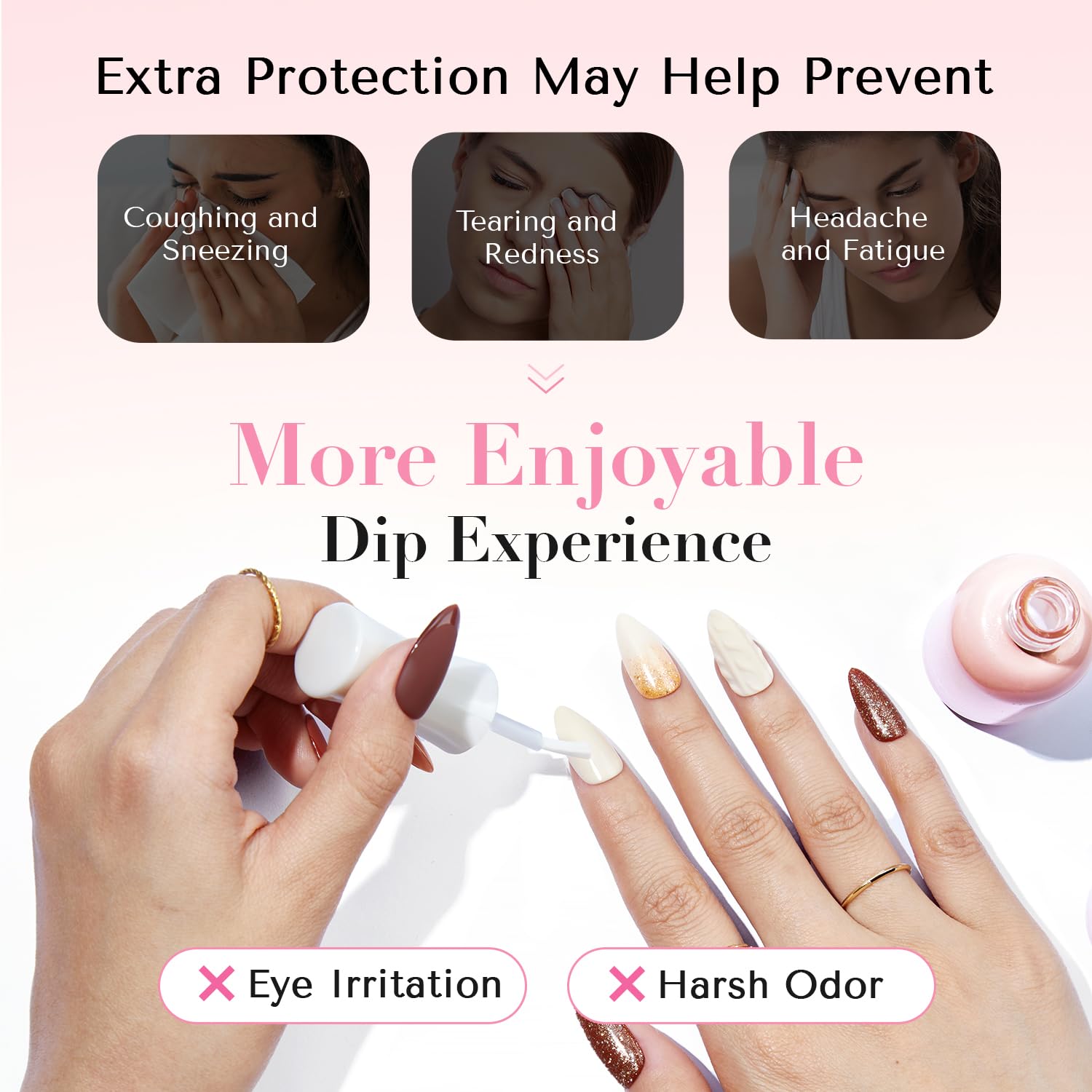 AZUREBEAUTY Low Odor Dip Powder Top Coat - 15ml Nail Liquid Set for Dip Powder Manicure, No UV Lamp Needed | Perfect for Salon & Home Nail Care