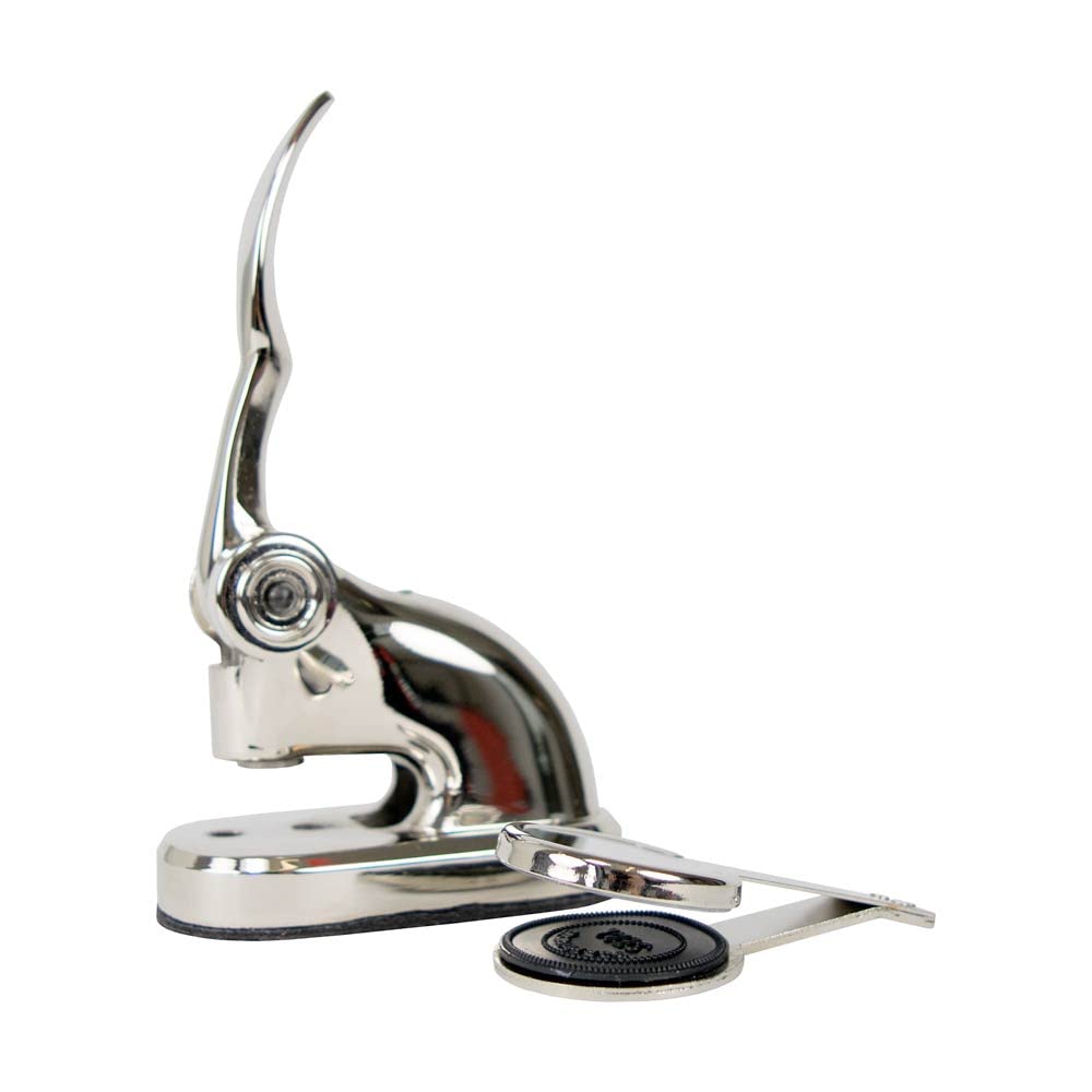 Personalized Ex Libris Book Embosser with Your Name - Scales of Justice Chrome Desk Seal for Lawyers, Book Lovers & Collectors - Perfect for Bookplates, Certificates & Legal Documents