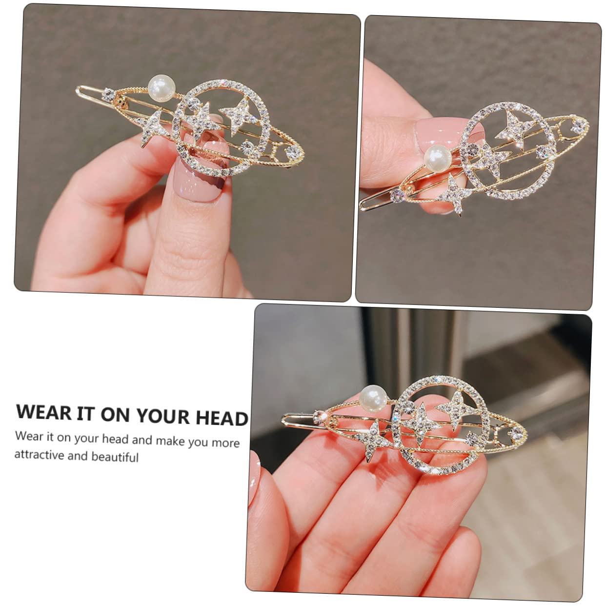 FOMIYES 6-Pack Star Hair Clips for Women & Girls - Glitter Crystal Barrettes, Hairpins & Hair Accessories for Parties, Weddings & Everyday Styling