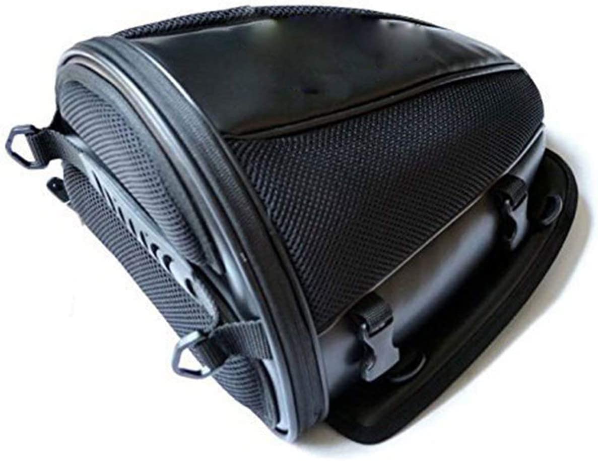 Waterproof Motorcycle Tail Bag - Rear Saddlebag for Sports Bikes, Durable Motorbike Luggage with Secure Straps (Black) - Perfect for Commuting, Touring & Adventure Riding