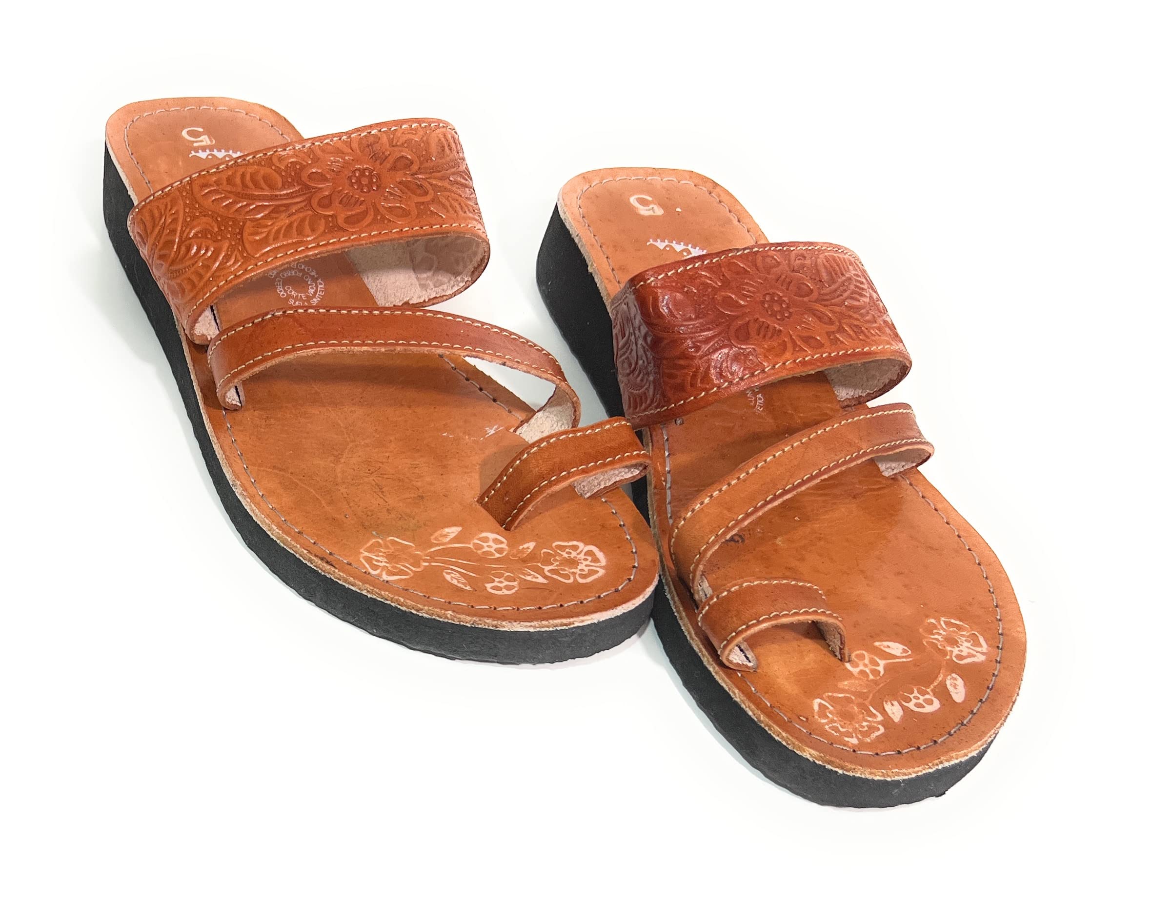 Women's Genuine Leather Huarache Sandals - Authentic Mexican Closed-Toe Sandals for Summer, Beach & Casual Wear