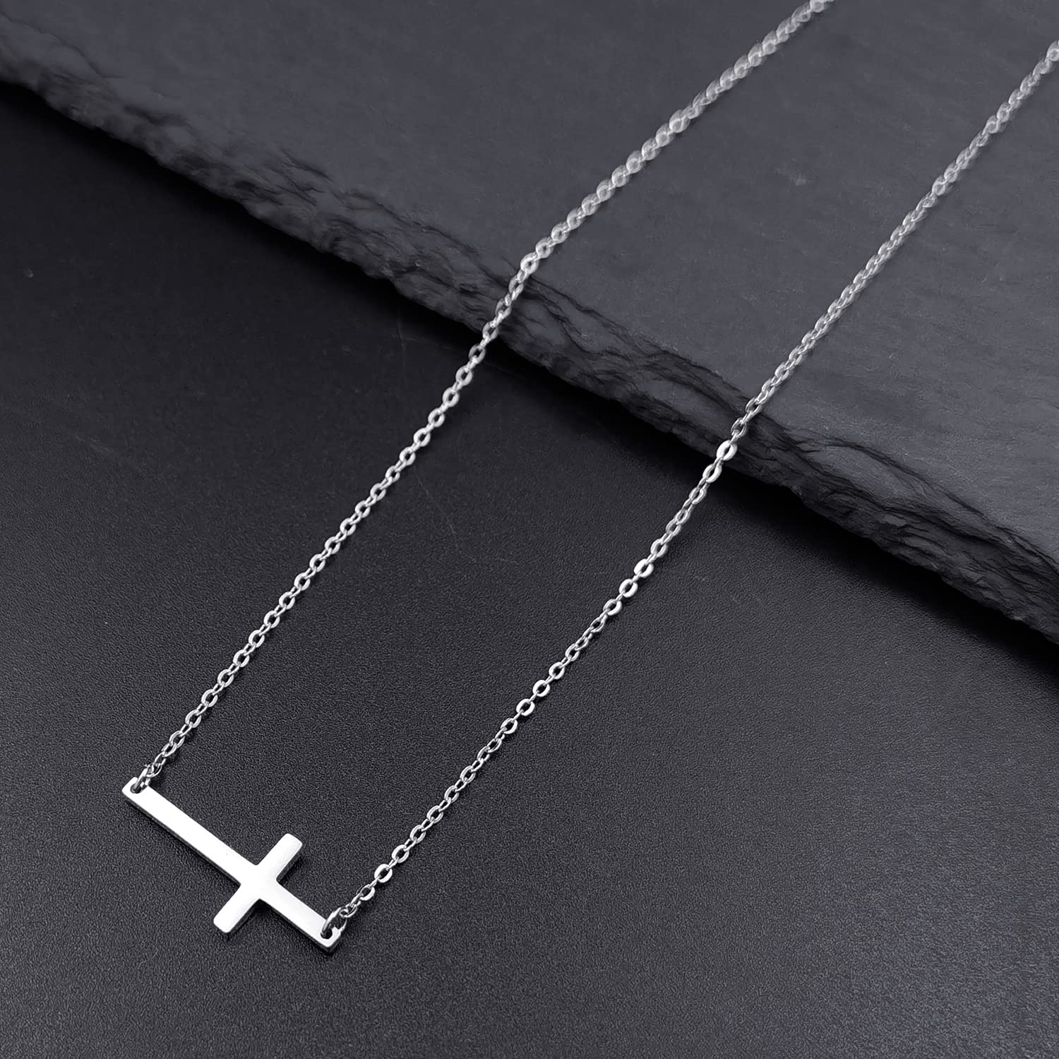 Elegant Small Cross Pendant Necklace for Women - Dainty Simple Gold/Silver Cross Necklace - Perfect Mothers Day Gift, Birthday Present for Her - Ideal for Church, Wedding & Everyday Wear