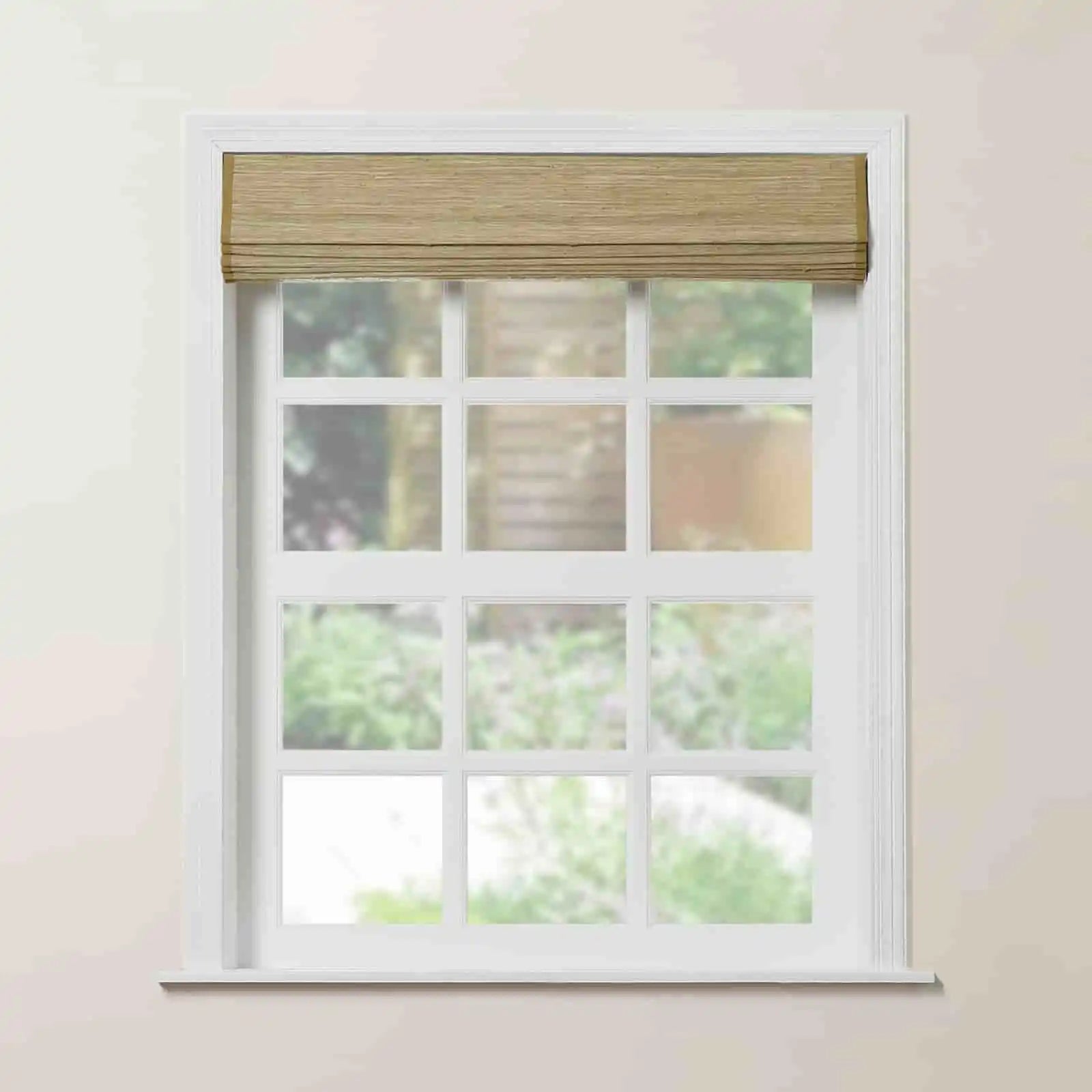 Rae Natural Jute Flax Woven Window Shade - Khaki Color, Eco-Friendly Blackout Curtain for Bedroom & Living Room Privacy