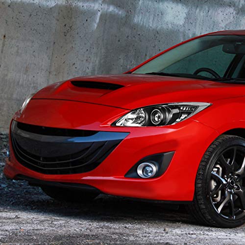 2Pcs Black Housing Clear Corner Replacement Projector Headlights Assembly Compatible with 2010-2013 Mazda 3 - Upgrade for Night Driving & Enhanced Visibility