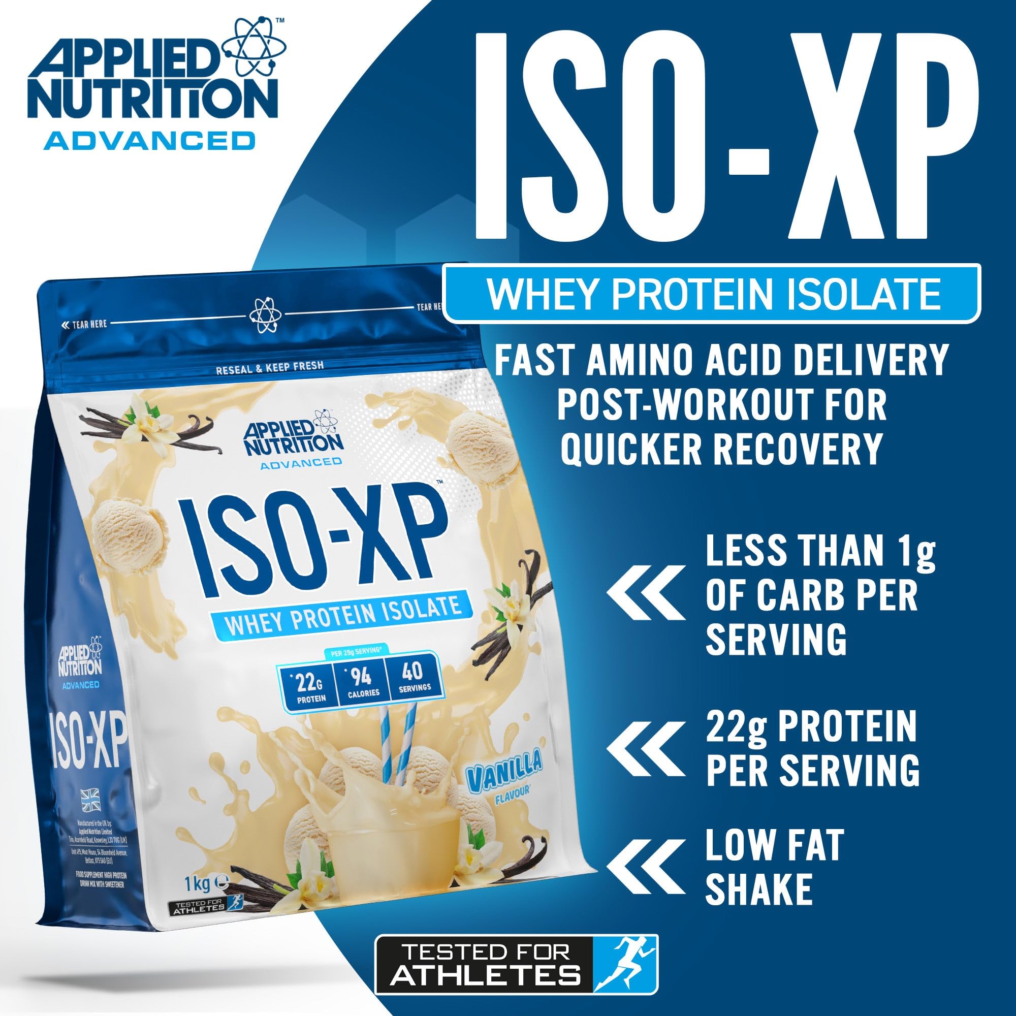 Applied Nutrition ISO XP 1kg Whey Protein Powder - Premium Muscle Recovery & Growth Supplement for Athletes & Bodybuilders | Post-Workout & Gym Nutrition