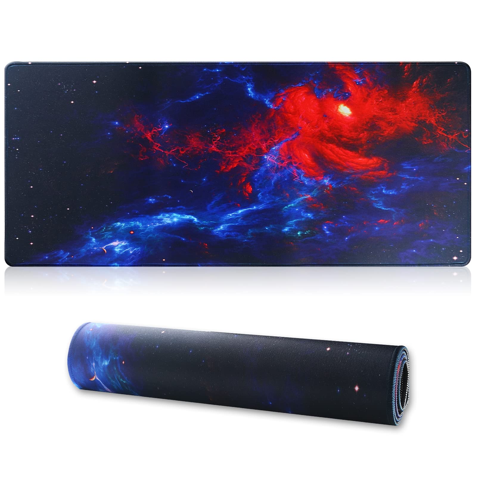 Jahosin XXL Gaming Mouse Pad 27.5x11.8 Inches - Non-Slip Rubber Base, Stitched Edges for Precision Control - Perfect for PC Gaming, Office Work & Home Use (70x30cm) | Ideal for Esports, Streaming & Computer Desks