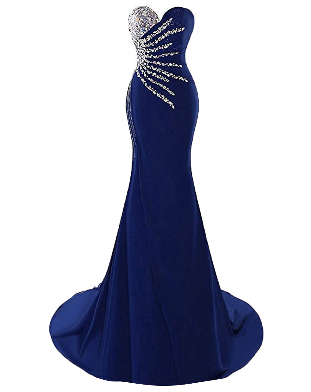 Fashionbride Women's Long Mermaid Prom Dress - Royal Blue Formal Evening Gown for Homecoming, Wedding Guest, and Special Occasions