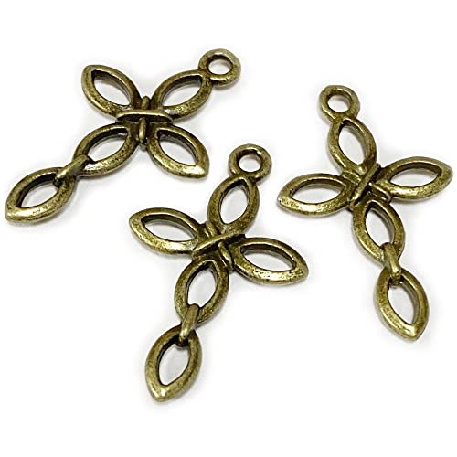 68pcs brass hollow petal cross