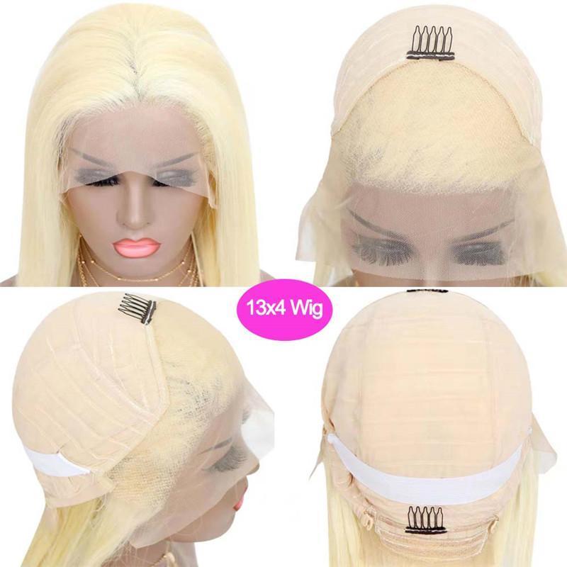 Eullair #613 Blonde Straight Lace Front Wig - Human Hair Transparent Lace Wig Dye Friendly | Perfect for Cosplay, Daily Wear & Party Hairstyles