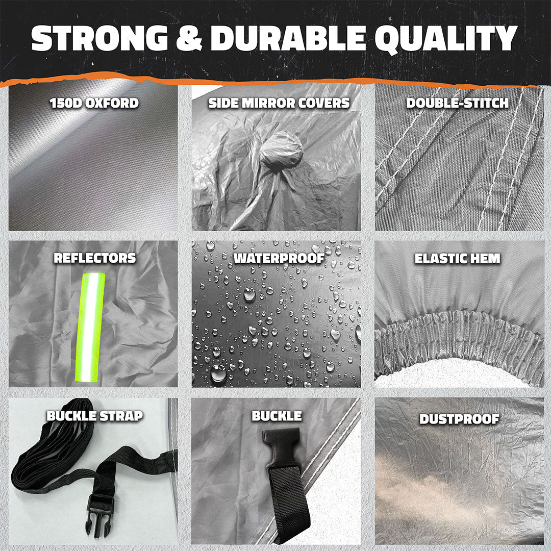 Premium Waterproof SUV Car Cover - Heavy Duty Polyester Material for All-Weather Protection - Ideal for Outdoor Parking & Long-Term Vehicle Storage