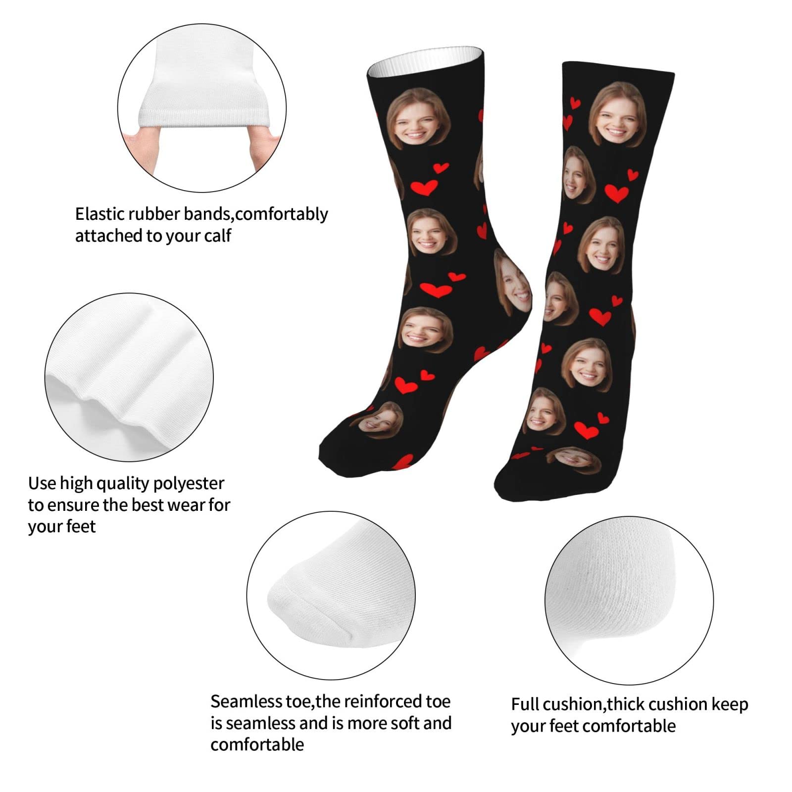 Custom Photo Face Boxer Briefs & Socks Set for Men - Personalized Underwear Gift for Husband, Boyfriend - Valentine's Day, Anniversary & Birthday Present - Comfortable Cotton Underwear Set for Everyday Wear