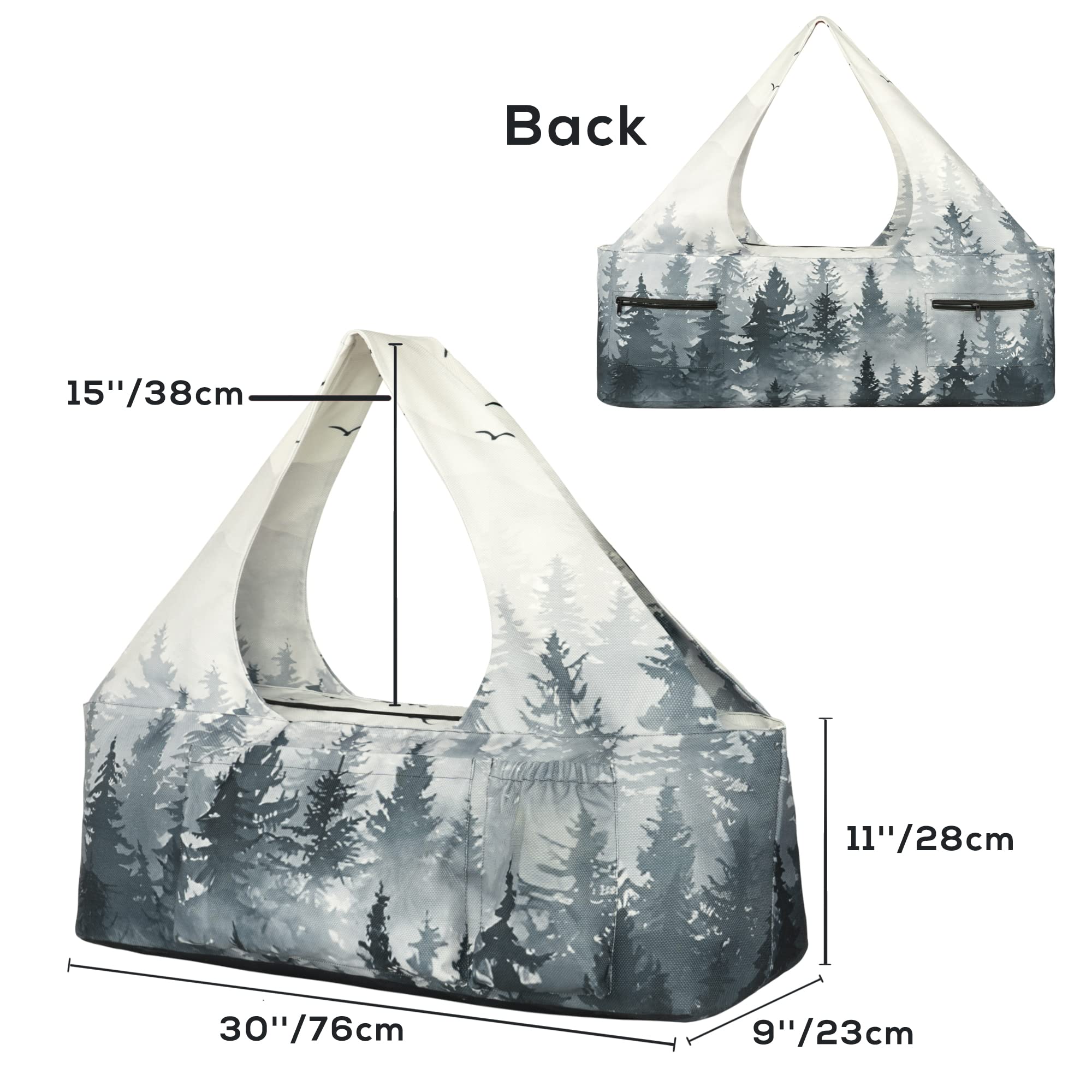 Premium Yoga Mat Bag for Women - Large Yoga Mat Carrier with Adjustable Strap, Zipper & Multiple Pockets - Fits Most Size Yoga Mats (24-30